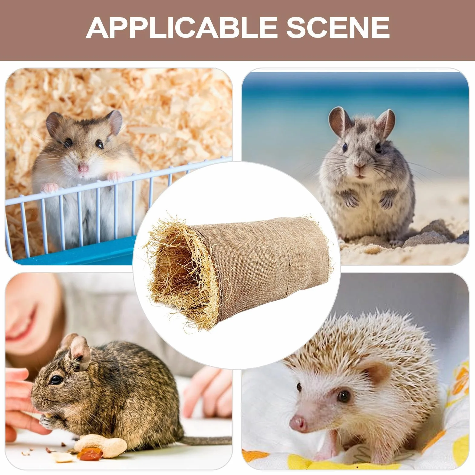 Rifugio per Conigli | Giocattolo Tunnel Naturale Sicuro - Tunnel di Gioco Intrecciato e Cuccia Accogliente per Animali Domestici in Casa e all'Aperto