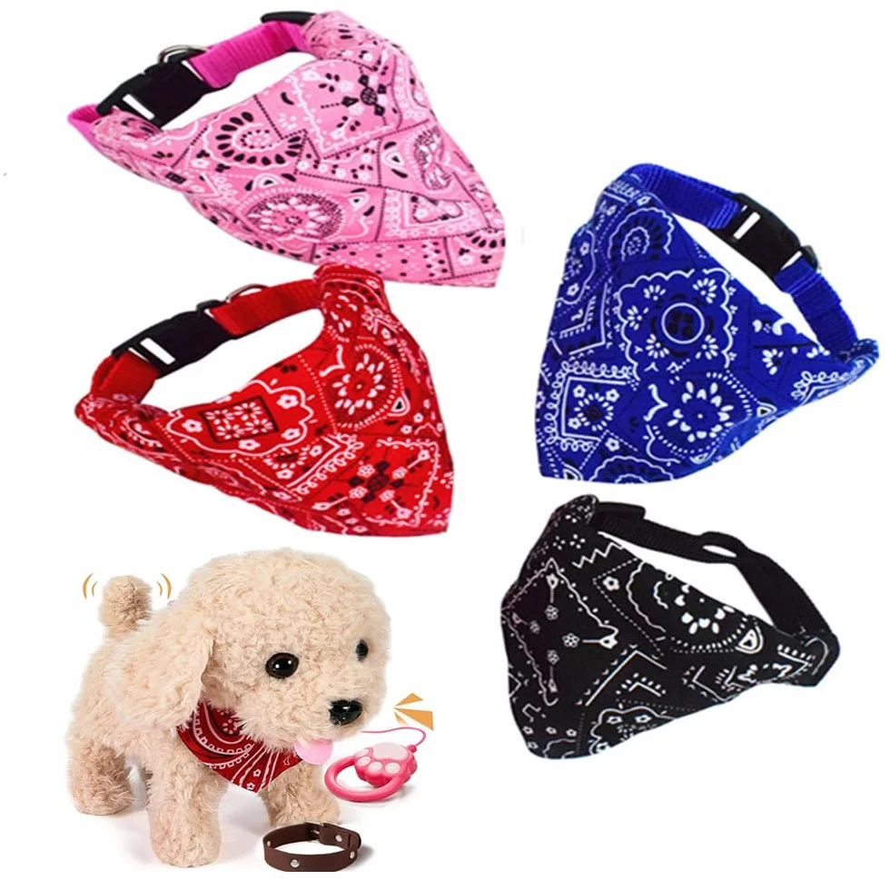 Bandana Triangolare Regolabile per Cani e Gatti, Lavabile, 34x9.3 cm, Titanio, Rosso, Blu, Nero, Rosa