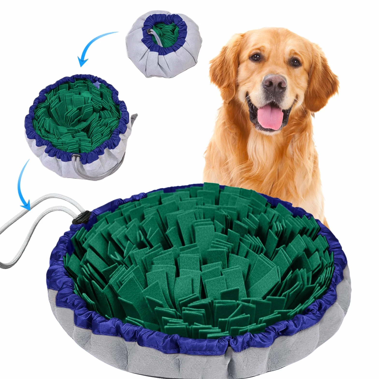 Tappeto Olfattivo Cane, 48 cm Foraggiamento Tappeto per Cani, Giochi per Cani, Lavabile Antiscivolo Tappetino Puzzle per l'allenamento Olfattivo Lo Slow Food e Il Sollievo dallo Stress