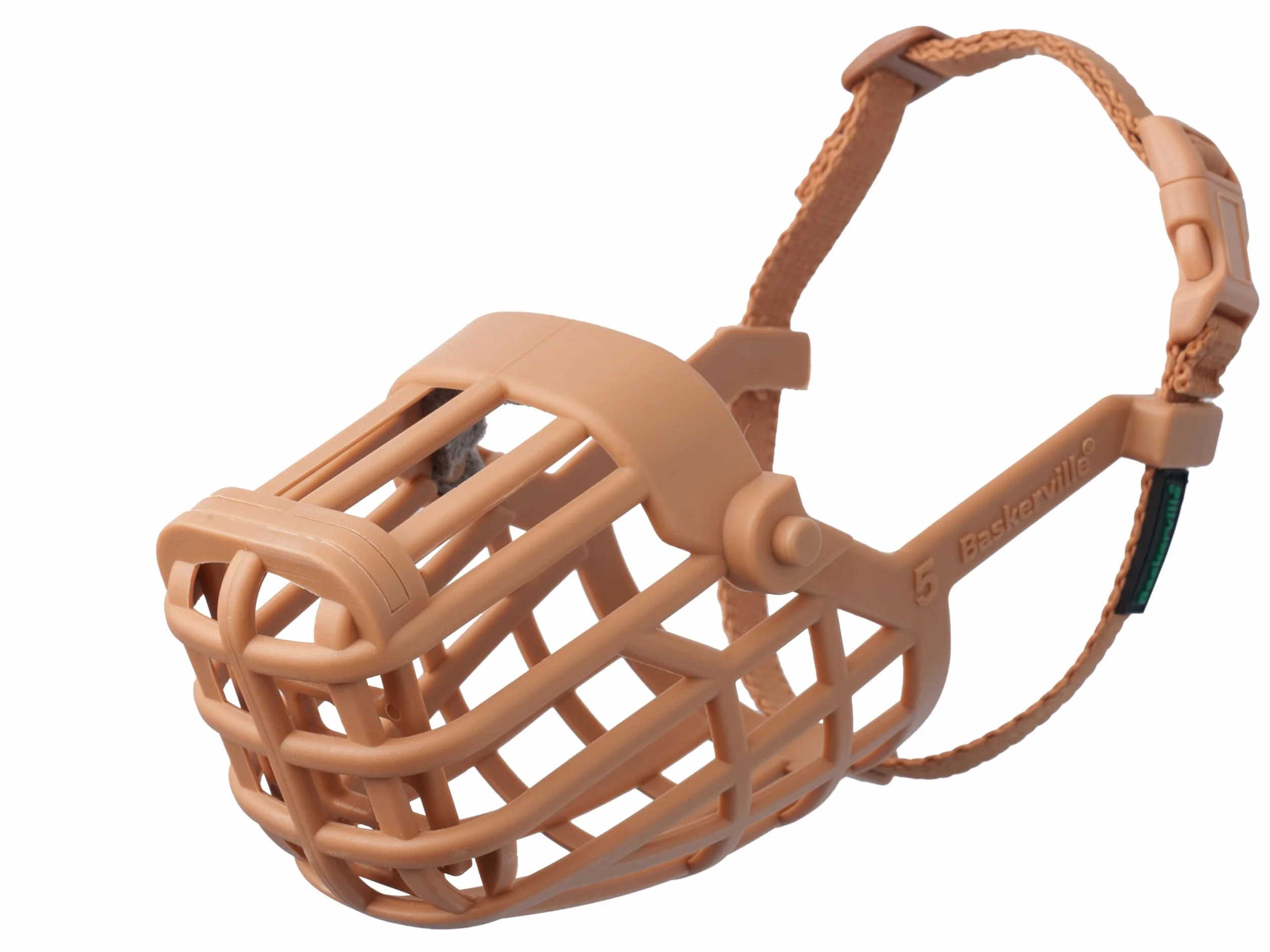 BASKERVILLE CLASSIC BASKET MUZZLE - Permette al cane di ansimare e bere, impedendogli di mordere e ingoiare rifiuti, ideale per musi allungati, adatto all'addestramento di cani medi (Taglia 6)