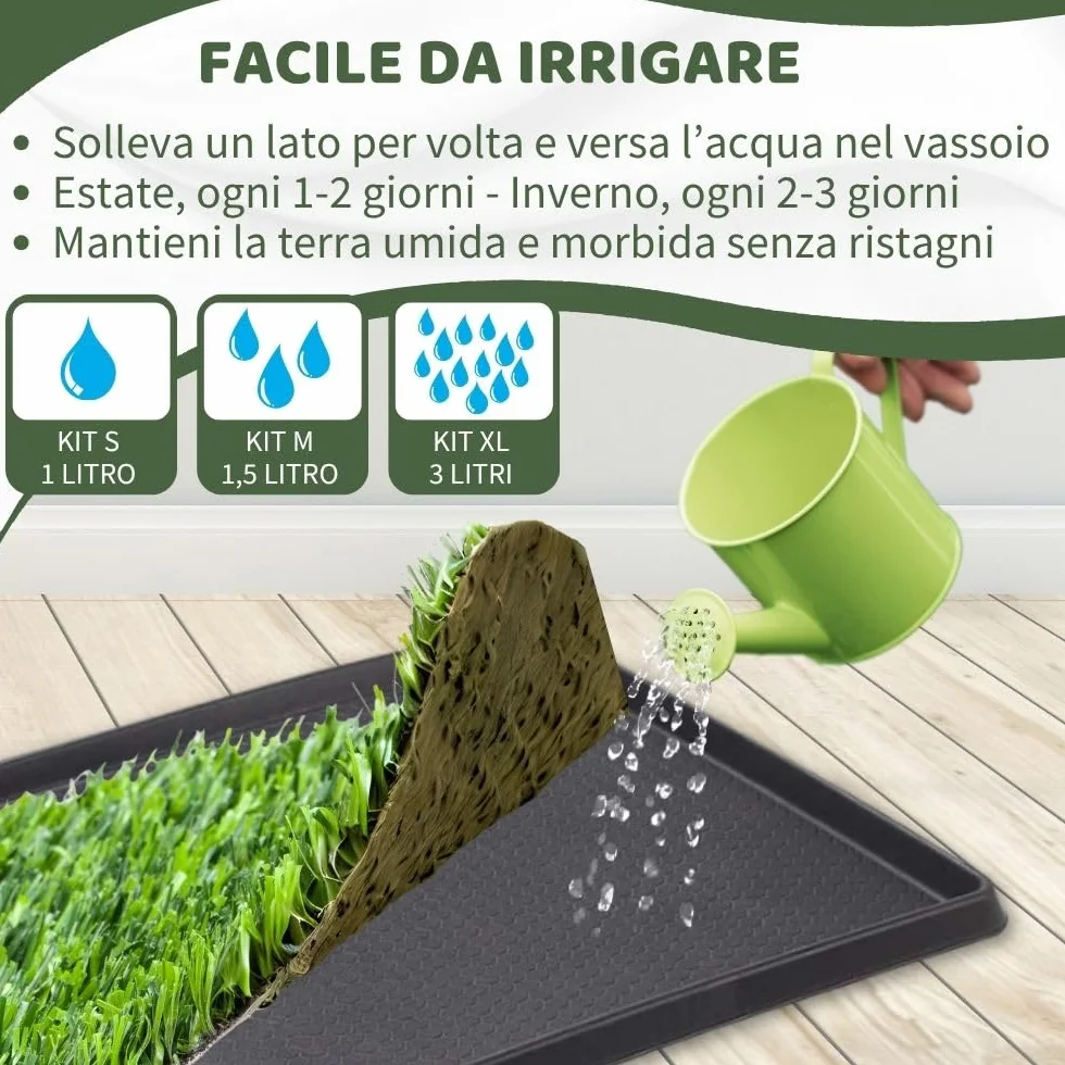 Kit M coniglio Petzolla - Cuccia per conigli estiva in Vera Erba con Vassoio Riutilizzabile 92x52 cm, Lettiera coniglio Naturale e Atossica, Tappeto per conigli da interno dura fino a 5 mesi