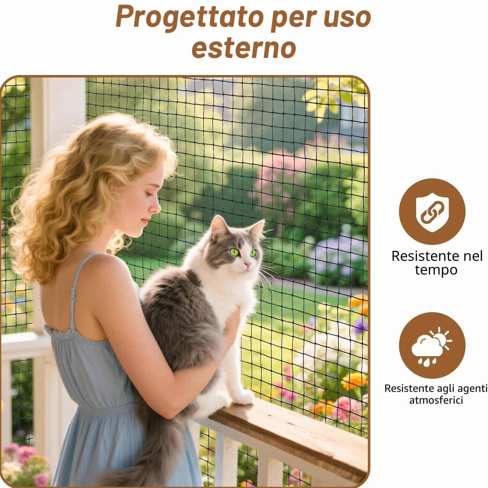 Aystkniet Rete per Gatti Senza Forature, Extra Rinforzato Rete Gatti Balcone con Ganci Adesivi e Colla Siliconica, Rete Balcone per Gatti, Rete per Gatti Balcone (3 x 2 M)