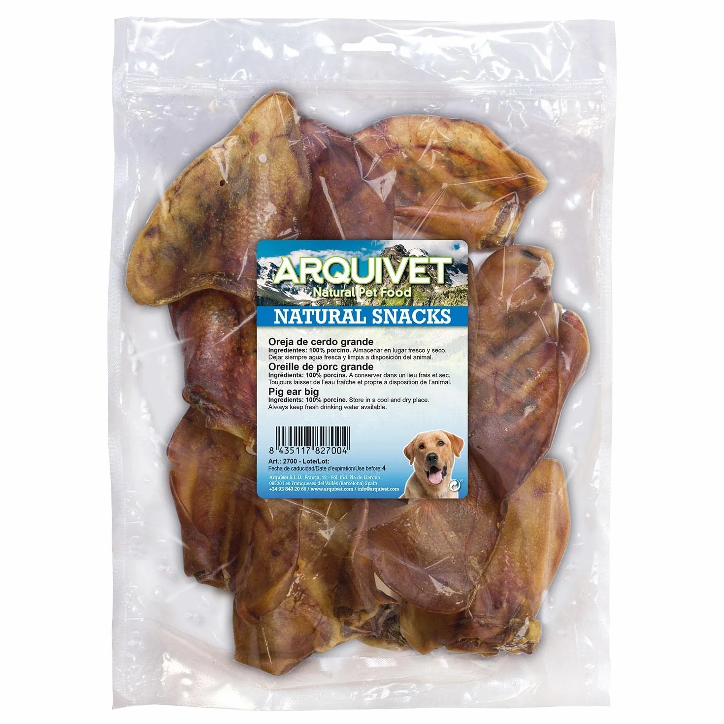 Arquivet Orecchio di maiale XXL (sacchetto 50 pz.) 5180 g
