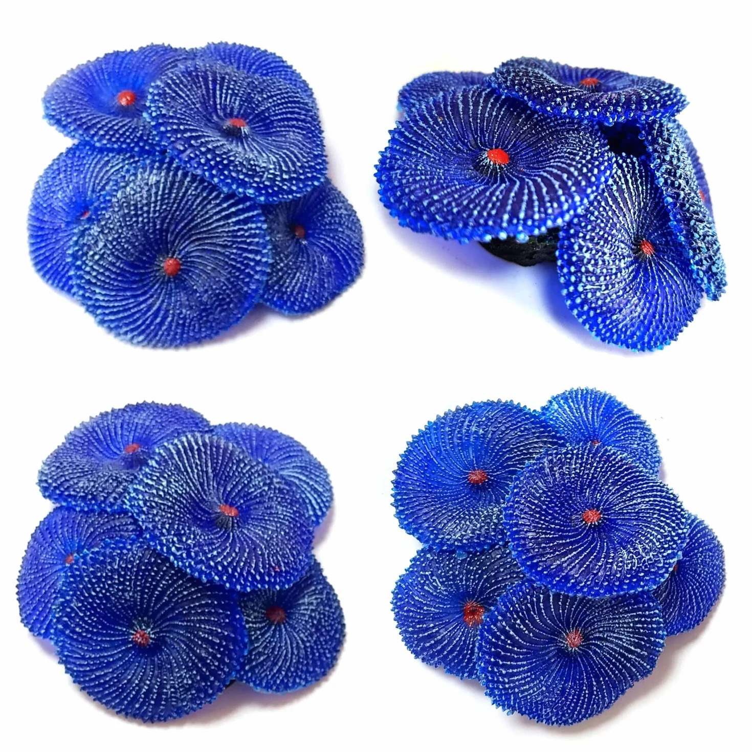 Corallo Artificiale per Acquario Decorazione, 4 szt., Plastica, 6.8 x 6 x 2.7 cm, Niebieski