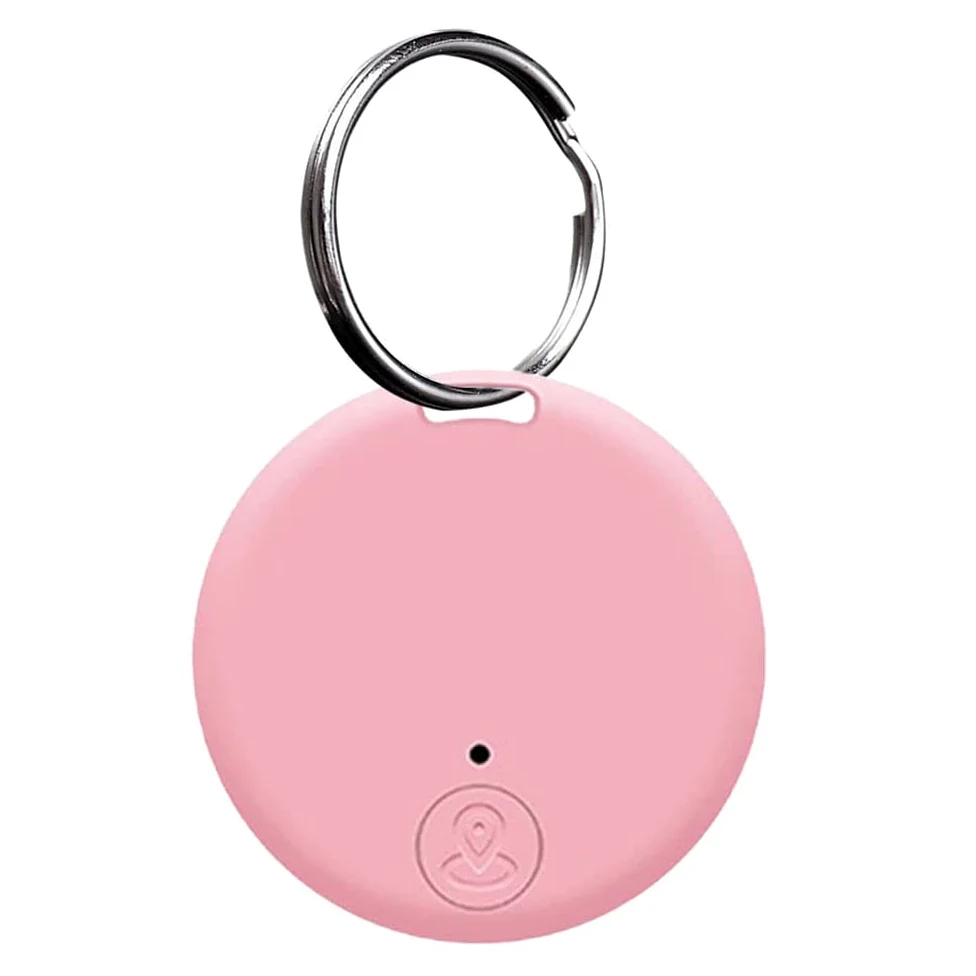 Localizzatore GPS portatile Bluetooth 5.0 con anello a strappo, dispositivo anti-perdita intelligente, dispositivo impermeabile, localizzatore di animali domestici per cani, gatti, portafogli,Rosa