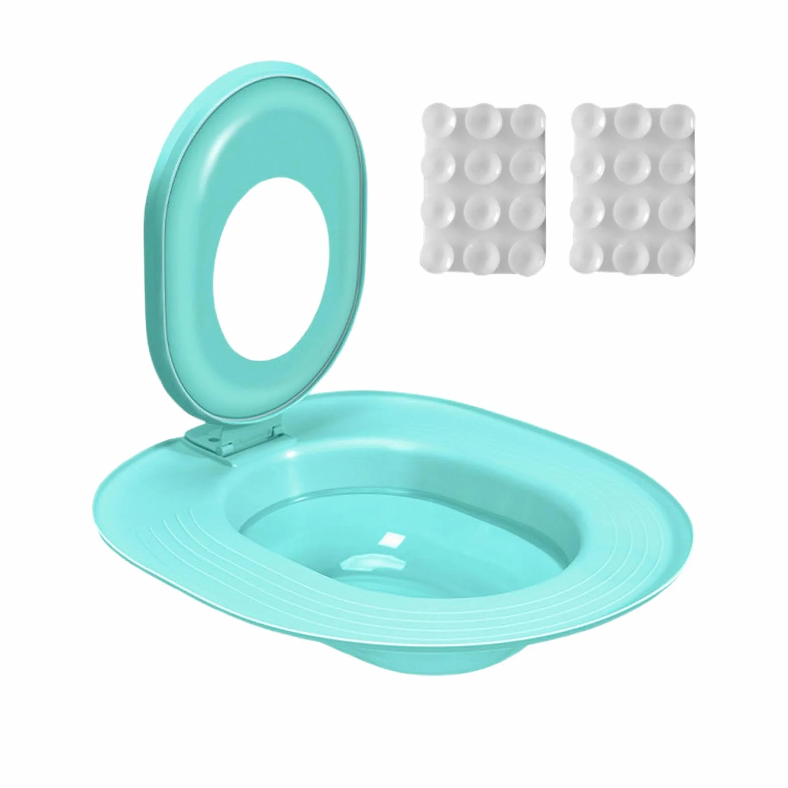 Cat Toilet Trainer Kit, Kitten Potty Teaching Seat, Leakproof Non-Stick Design, Easy-to-Use Toilet, 15.35x14.37 inches, Ideal for Apartment, Bathroom & House Training, Aqua Green