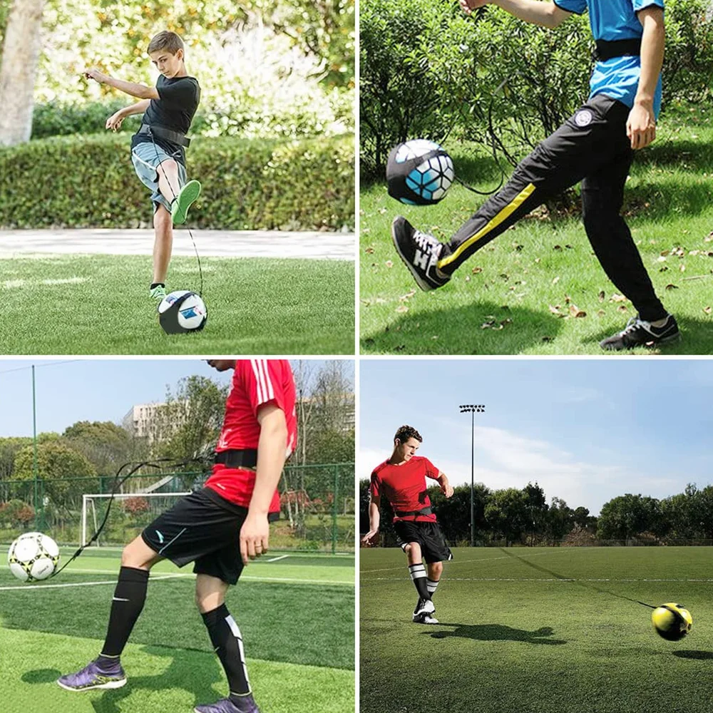 Allenatore di calcio con cinghia e corda elastica universale per allenamento principianti e professionisti