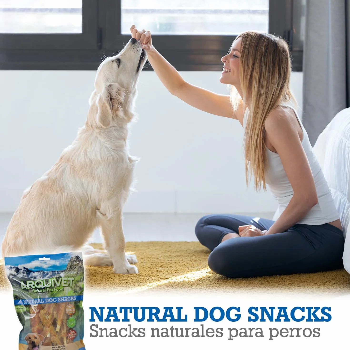 ARQUIVET Alette di pollo al calcio - 1 Kg - Snack 100% naturali per cani - prelibatezze per cani - Prodotto leggero - Molto ricco di sostanze nutritive