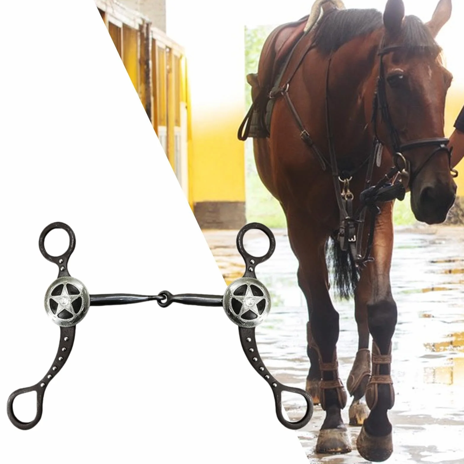 Sharplace Morso per Cavallo Retro Professionale Accessori per Cavalli All'aperto Filetto per Cavallo Western