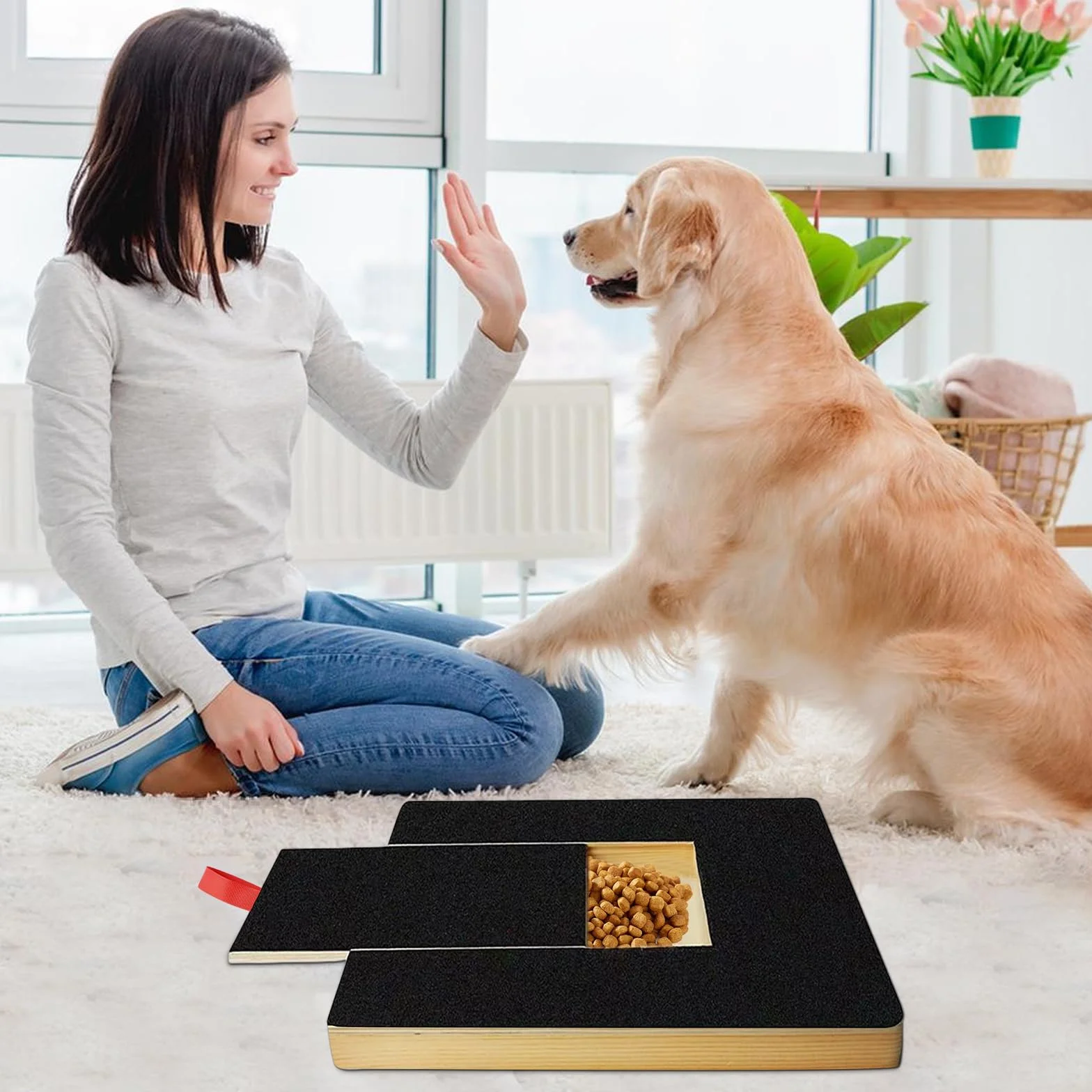 Tiragraffi multifunzione per cani: tiragraffi per cani con addestratore clicker e 2 fogli di ricambio di carta vetrata per cani e animali domestici Care Sanding