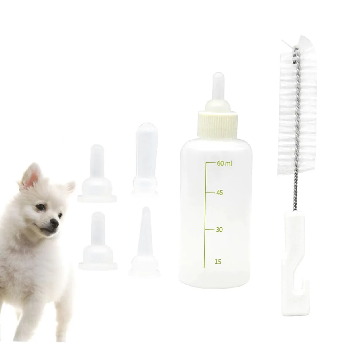 Beavorty 6 Set di Biberon per Animali Domestici per Gattini Biberon in Silicone per Lallattamento Biberon per Animali Domestici Biberon Portatile con Bilancia