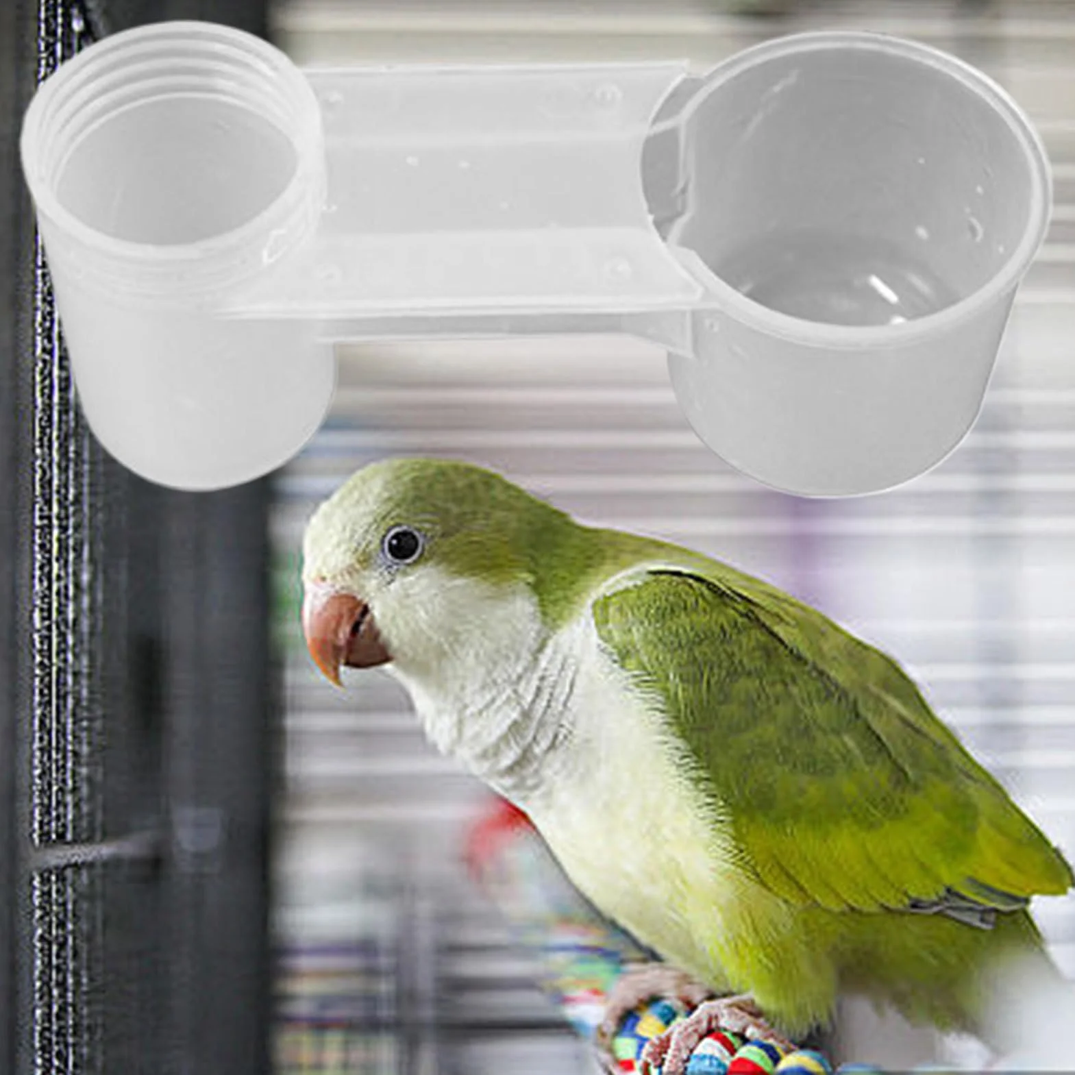 Abbeveratoio per pollame | Abbeveratoio per uccelli a gabbia con bottiglia - Dispenser a due porte per piccioni parrocchetti fringuelli galline giardino casa