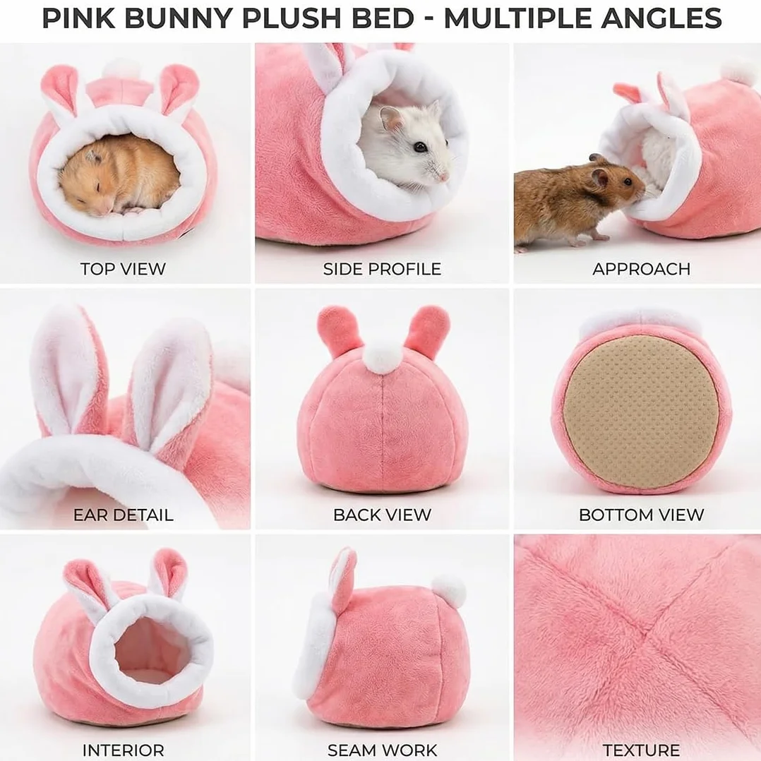 Set di 2 Letti per Animali Domestici per Porcellini d'India, Cincillà, Ricci – Confortevoli, Stampati con Cartoni, per Dormire, Inverno, Interno (Rosa e Blu)