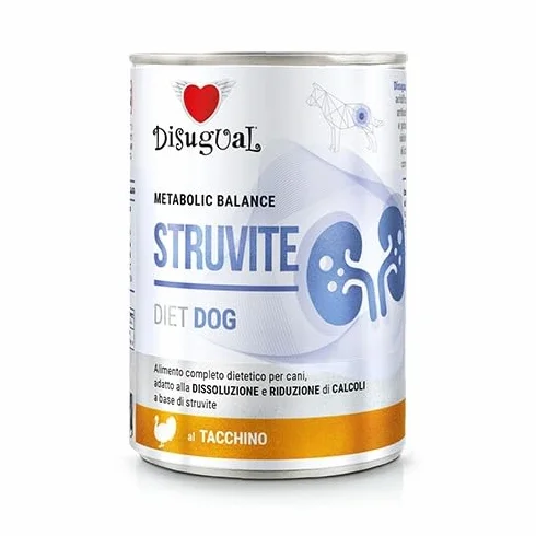 Disugual Dieta Cibo umido per cani 6 x 400 gr (Pavo Struvite)