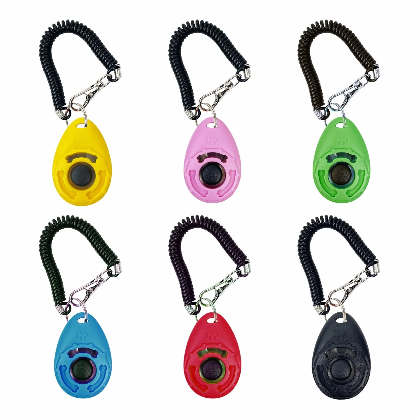 6 Allenatore per Animali Domestici, Strumenti per Gli Aiuti per Addestramento per Cani, Clicker di Addestramento per Cani, Forniture per Animali Domestici (Multicolori).