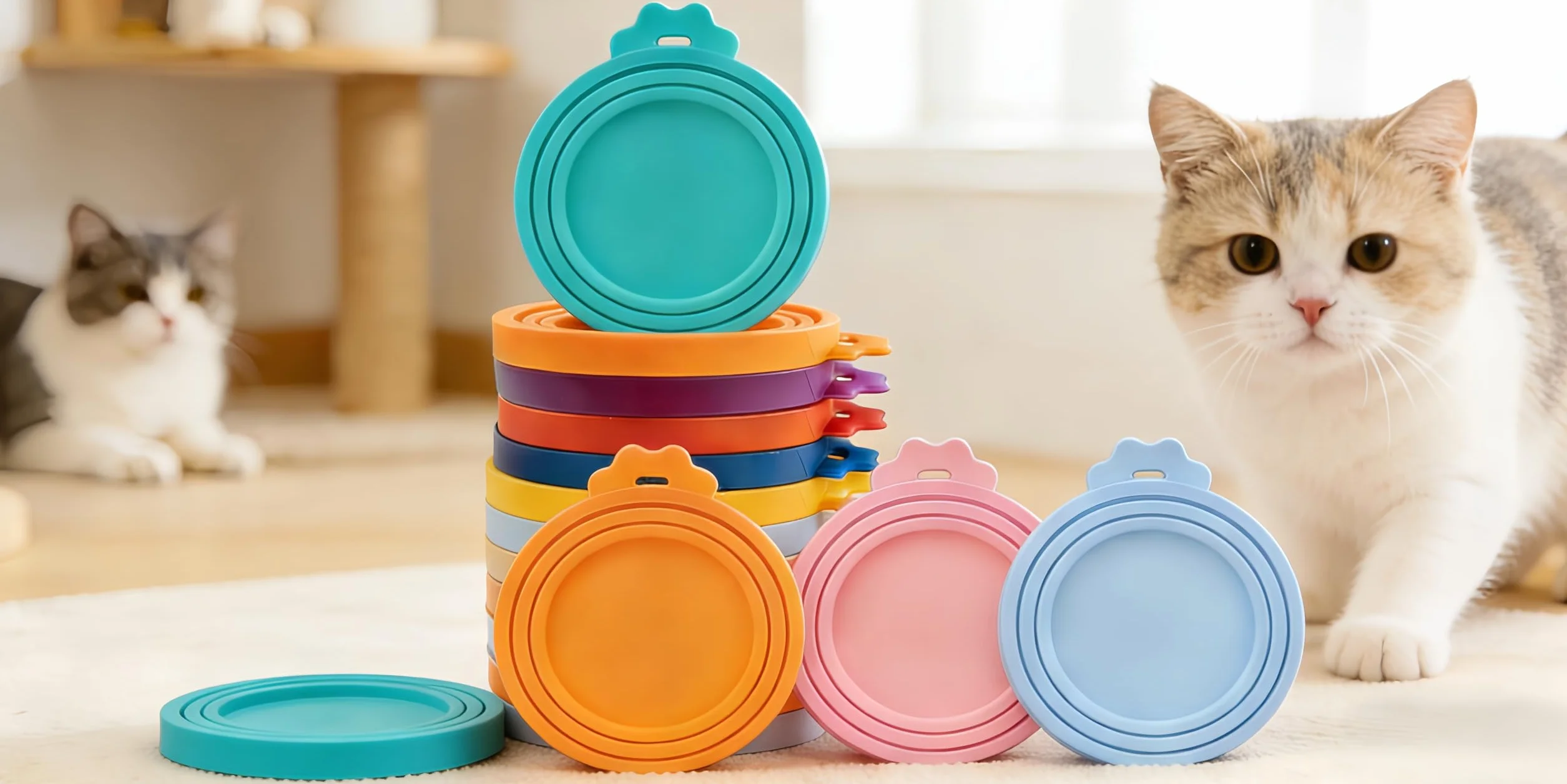 Coperchi universali in silicone per lattine alimentari, adatti per conservare cibo per cani e gatti, coperchi ermetici, in silicone per uso alimentare, adatti a 3 dimensioni standard, rosa