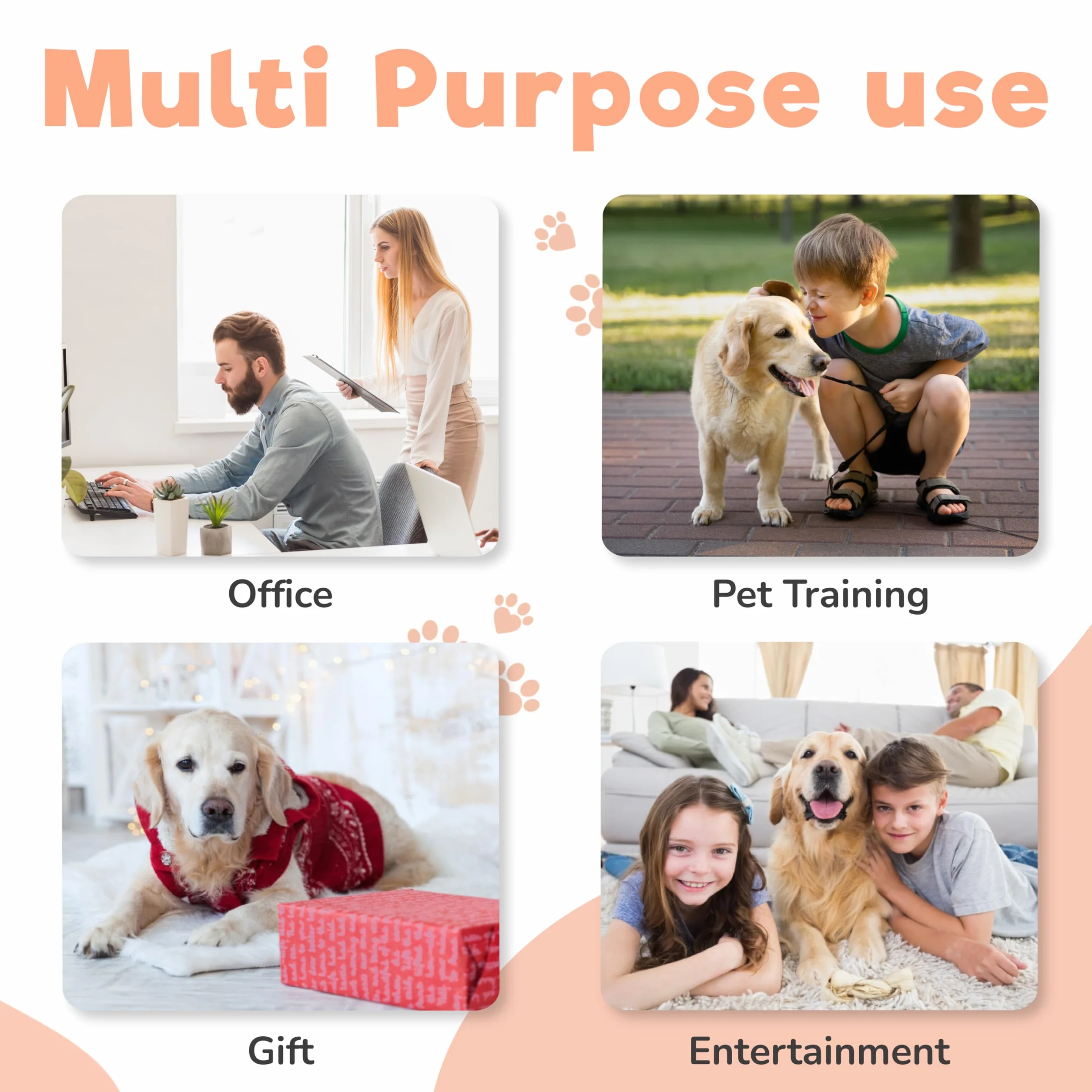 Pulsanti a Zampa di Cane parlante Pulsanti di addestramento per Cani Starter Set per Animali parlanti registrabili per la Comunicazione, Giocattoli e Accessori per Cani, Confezione da 4