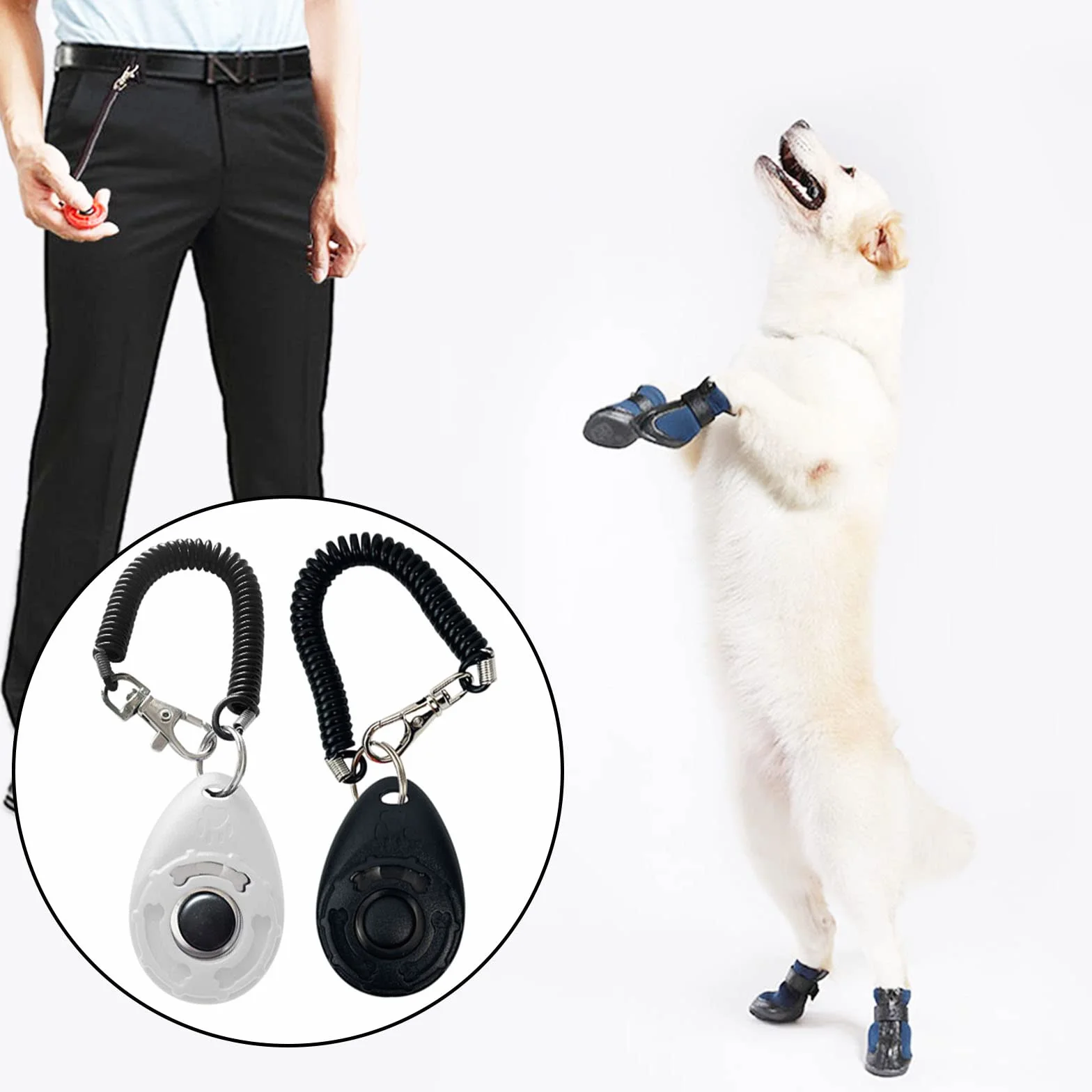 1 Pezzi clicker per Cani,clicker,Clicker per Addestramento Cani,Training Clicker,Clicker per Cani con Cinturino da Polso,per Cani, Gatti, Uccelli, Cavalli,ECC.(Nero)