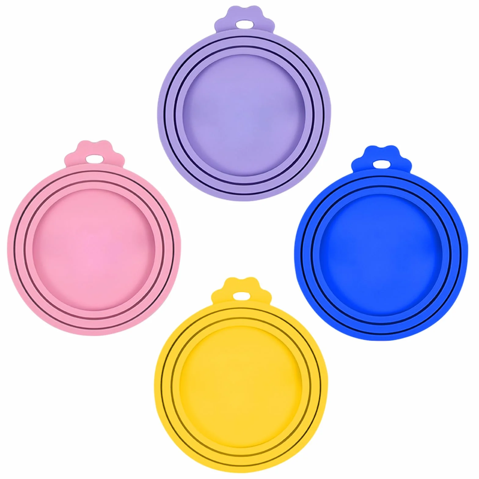 Dokeno 4 Pezzi Coperture in Silicone per Lattine di Cibo 3 in 1 Tappi per Lattine per Animali per Cani Gatti Coperchi Universali in Silicone per Scatolette di Cibo per Animali
