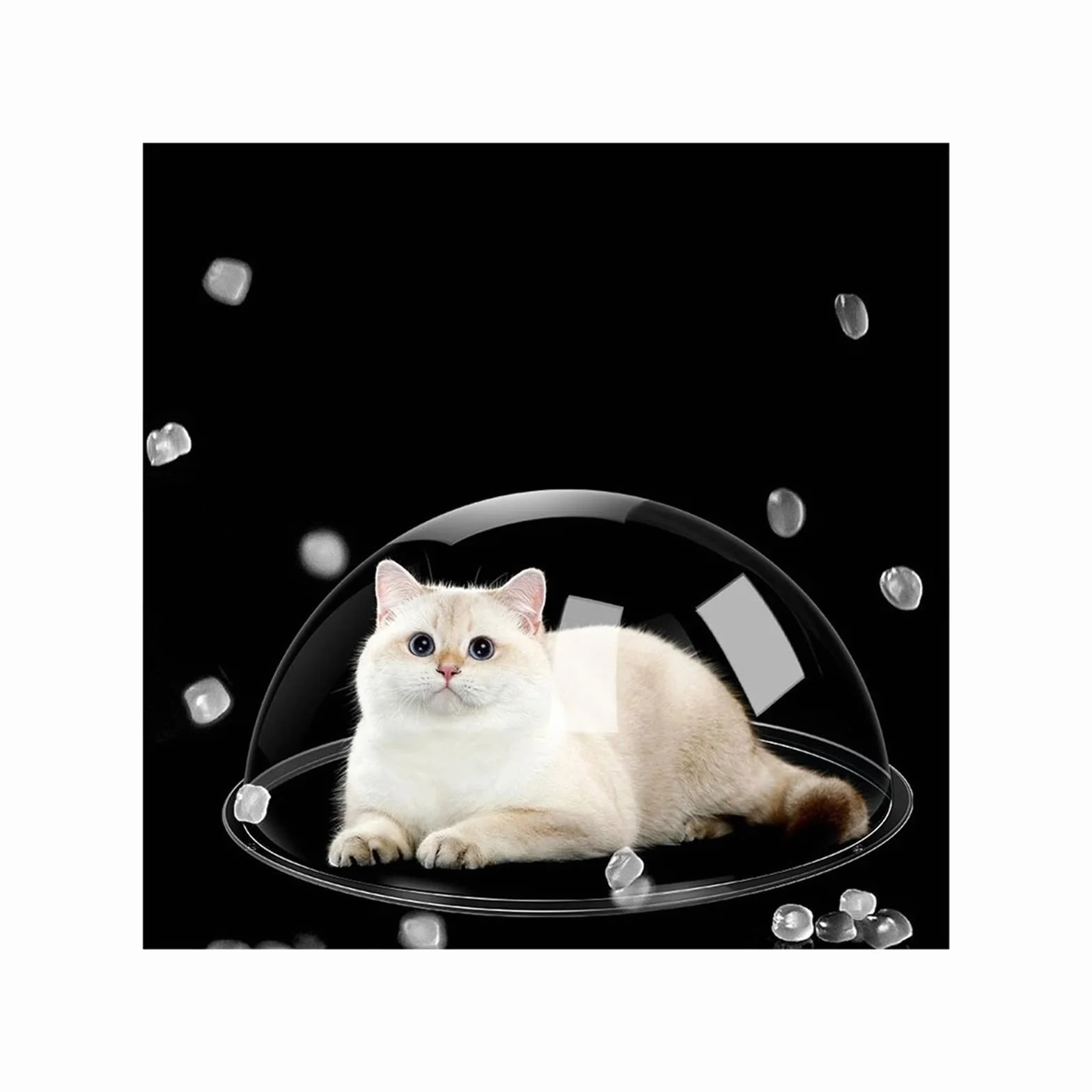 Oblò per Animali Domestici, Capsula Spaziale Nido For Gatti Trasparente Fai Da Te Materiale Arrampicata Cupola In Acrilico Copertura Antipolvere Prodotti(Diameter 30cm)
