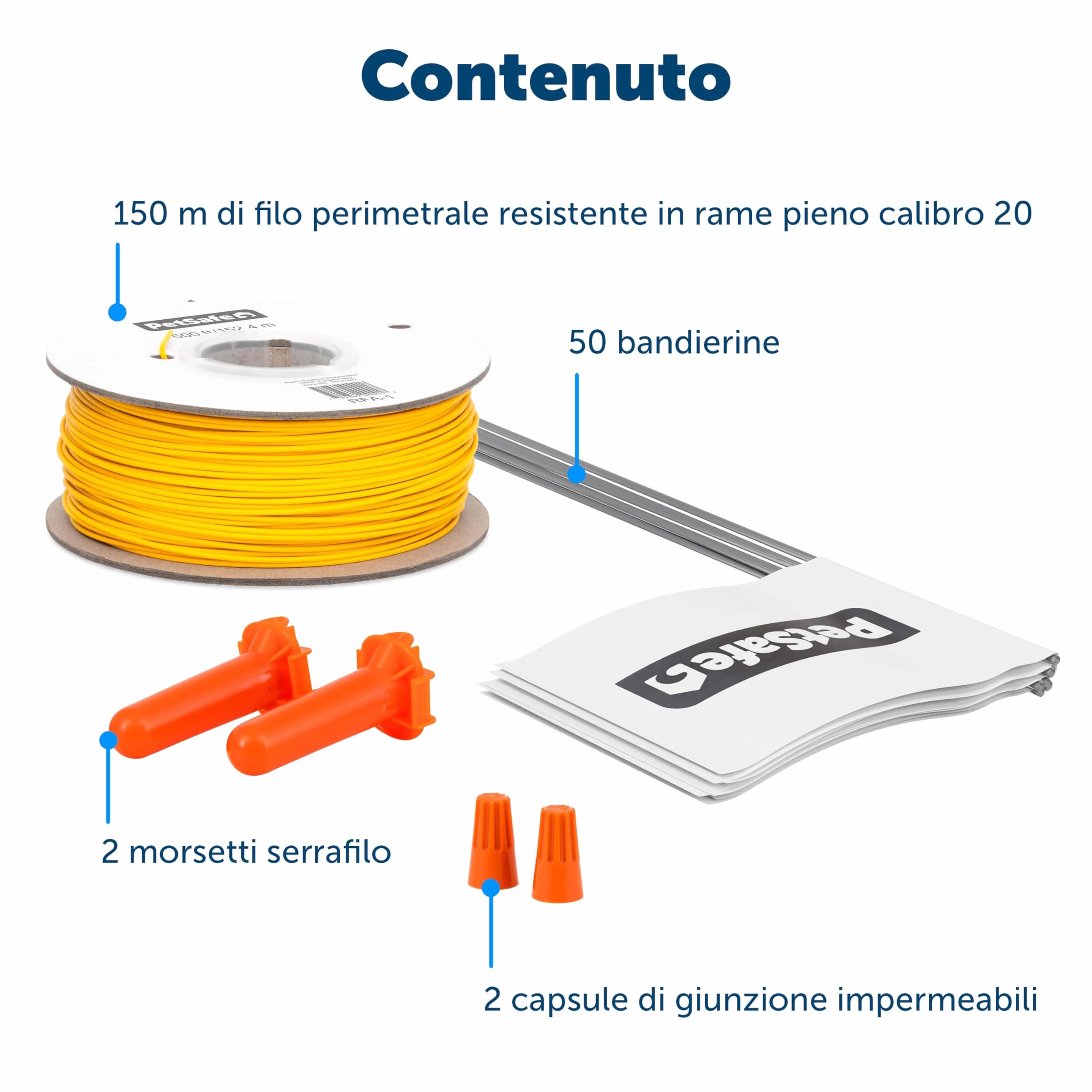 PetSafe - Filo di Ricambio per Recinto Interrato con Bandiere di Segnalazione, 152 m di Cavo Intrecciato e Kit di Giunzione