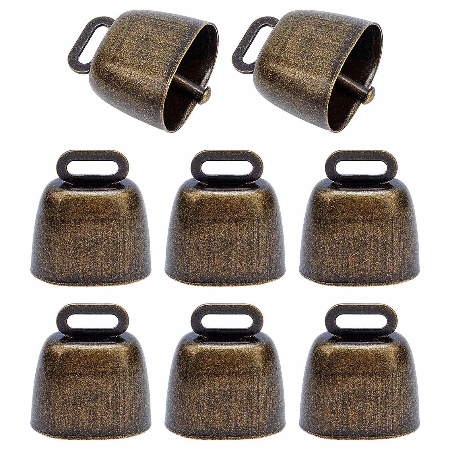 NBEADS 8 Pz Campana di Ferro Campana di Ferro, Vintage Mini Campanelle, Animali della Fattoria, Pecora, Mucca, Cavallo, Gatto, Collare da Appendere Decorazione Fai da Te Bronzo Antico