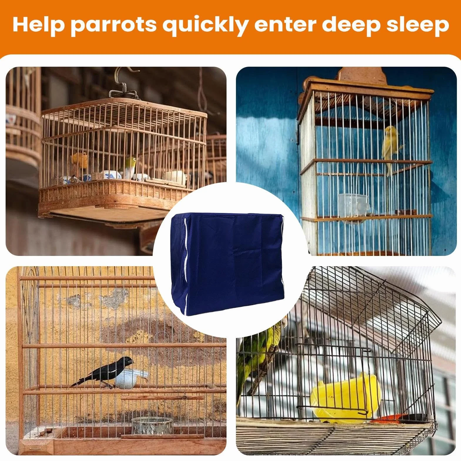 Copri Gabbia Uccelli Grande,Grande Copertura Traspirante Oscurante per Sonno Notturno - Recinto per Uccelli Domestici,Per Parrocchetto Inseparabili Pappagallini Fringuelli
