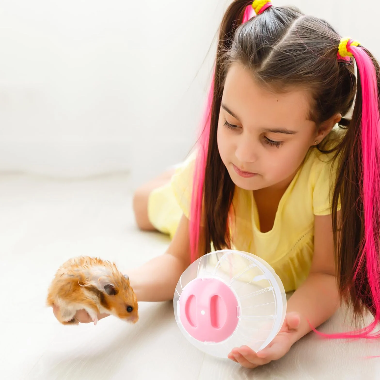 Palla Fitness per Criceto 14,5cm, Trasparente - Ruota di Corsa in Plastica per Roditori, Nano Gerbilli, Piccoli Animali - Hamster Toys (Blu Trasparente)