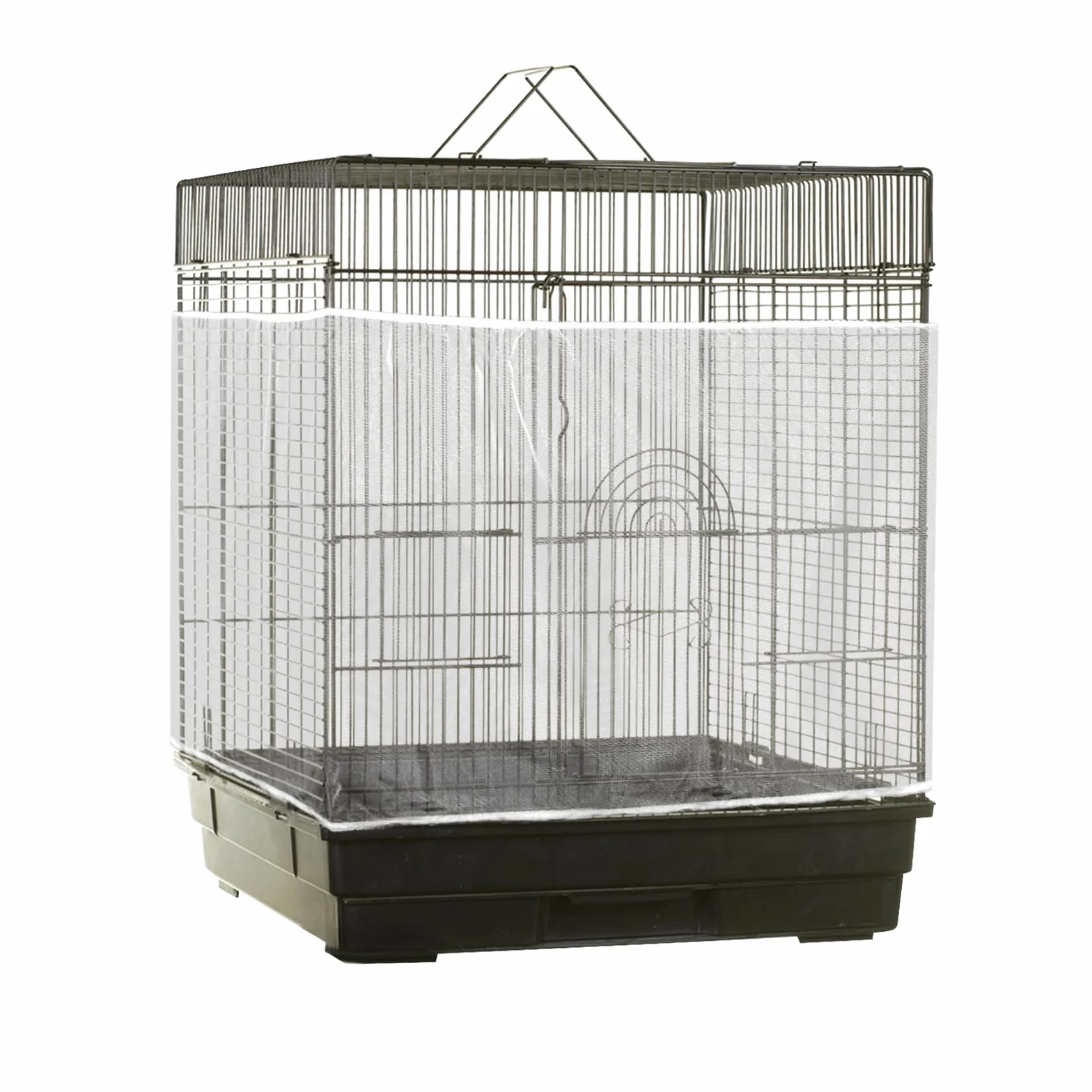YUXIANLB Raccogli semi per gabbia per uccelli, copertura in rete elastica per recinti per pappagalli, grande e traspirante per uccelli, copertura in rete di nylon per gabbia quadrata rotonda da