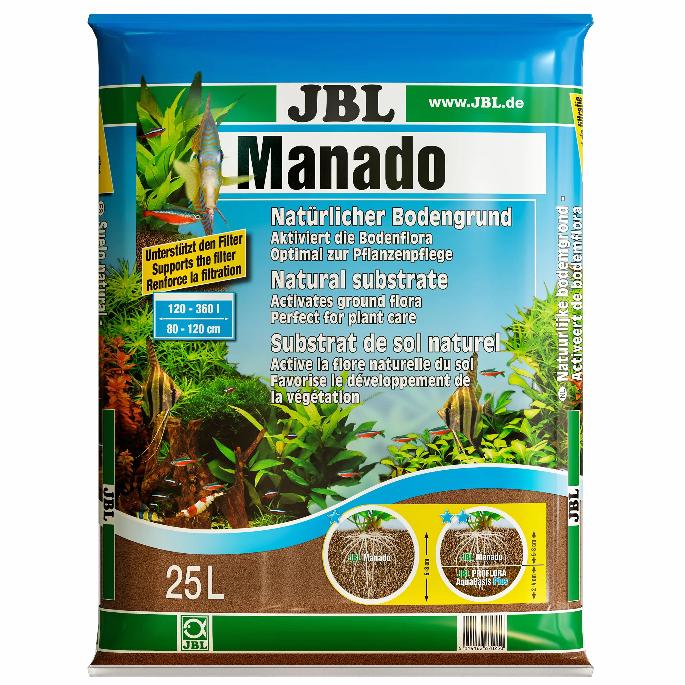 JBL, substrato Naturale Manado per acquari d'Acqua Dolce