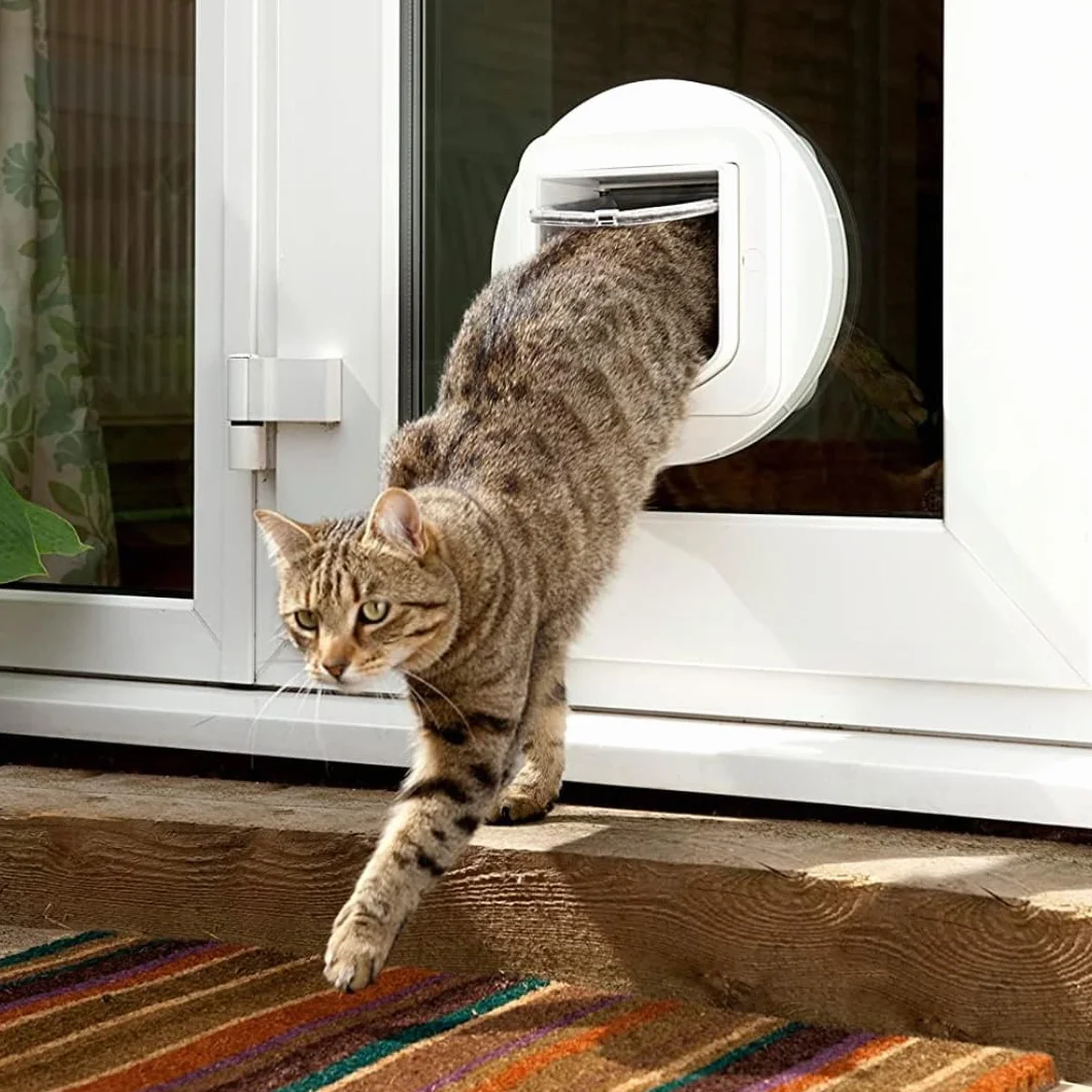 SureFlap Gattaiola con lettore microchip Sure Petcare, compat. Targhetta per collare RFID e microchip, azion. a un pulsante, Bianco, richiede 4 batt. AA (non incl)