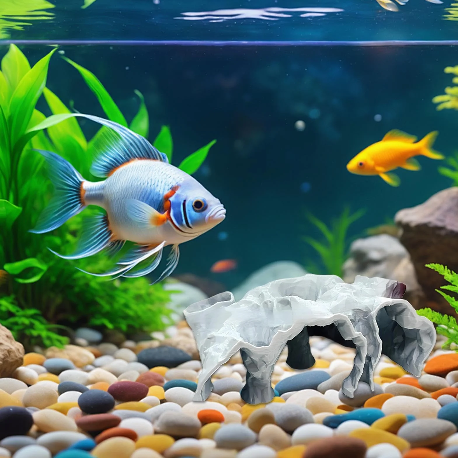 Rifugio Per Acquario | Grotta Sotterranea per Acquario Tunnel Decorativo,Rifugio Per Piccoli Pesci Ciclidi Betta Guppy E Decorazione Paesaggistica