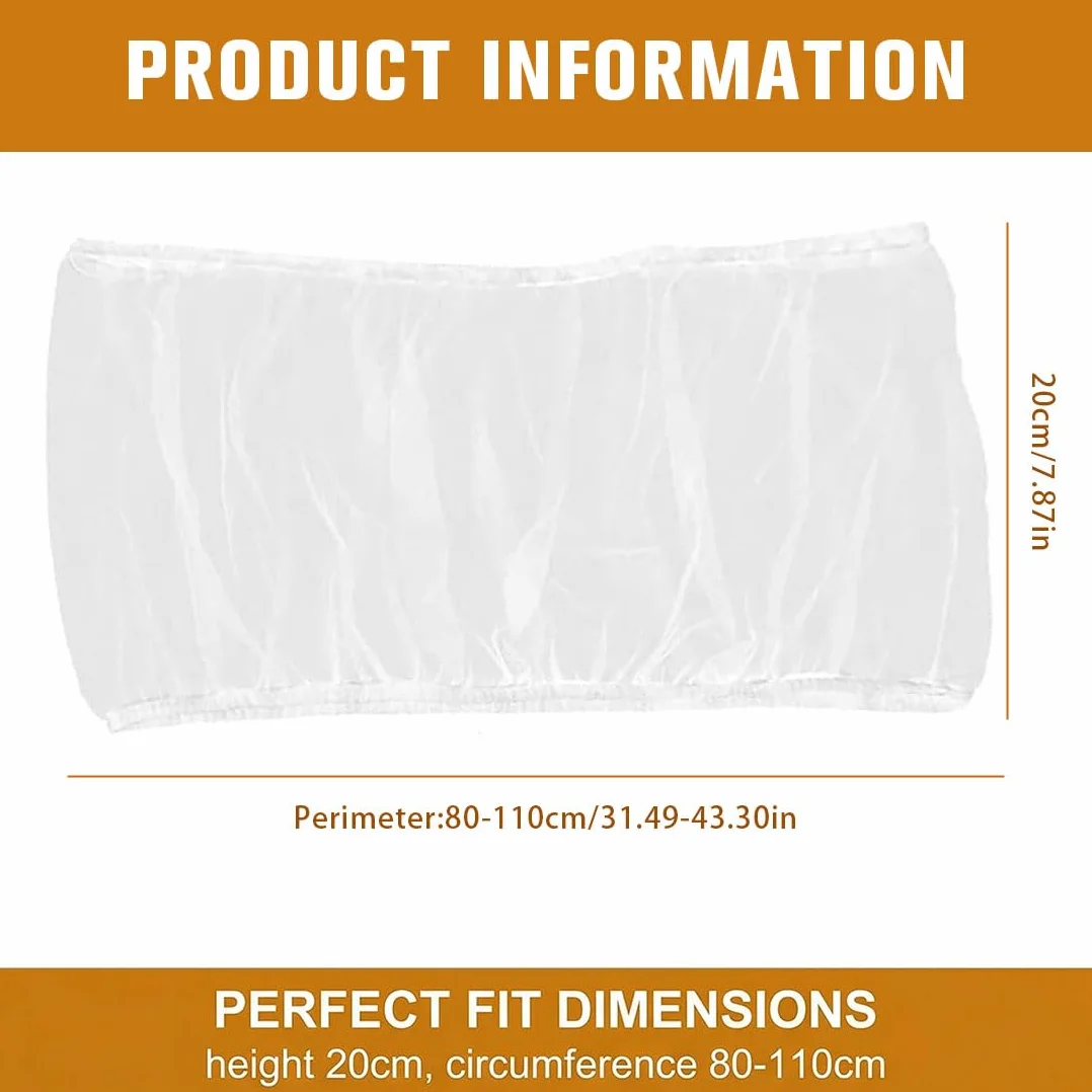 Copertura Gabbia Pappagalli 1 Pezzo Bianco Altezza 20 Cm Circonferenza 80-110 Cm Rete Nylon Ventilata