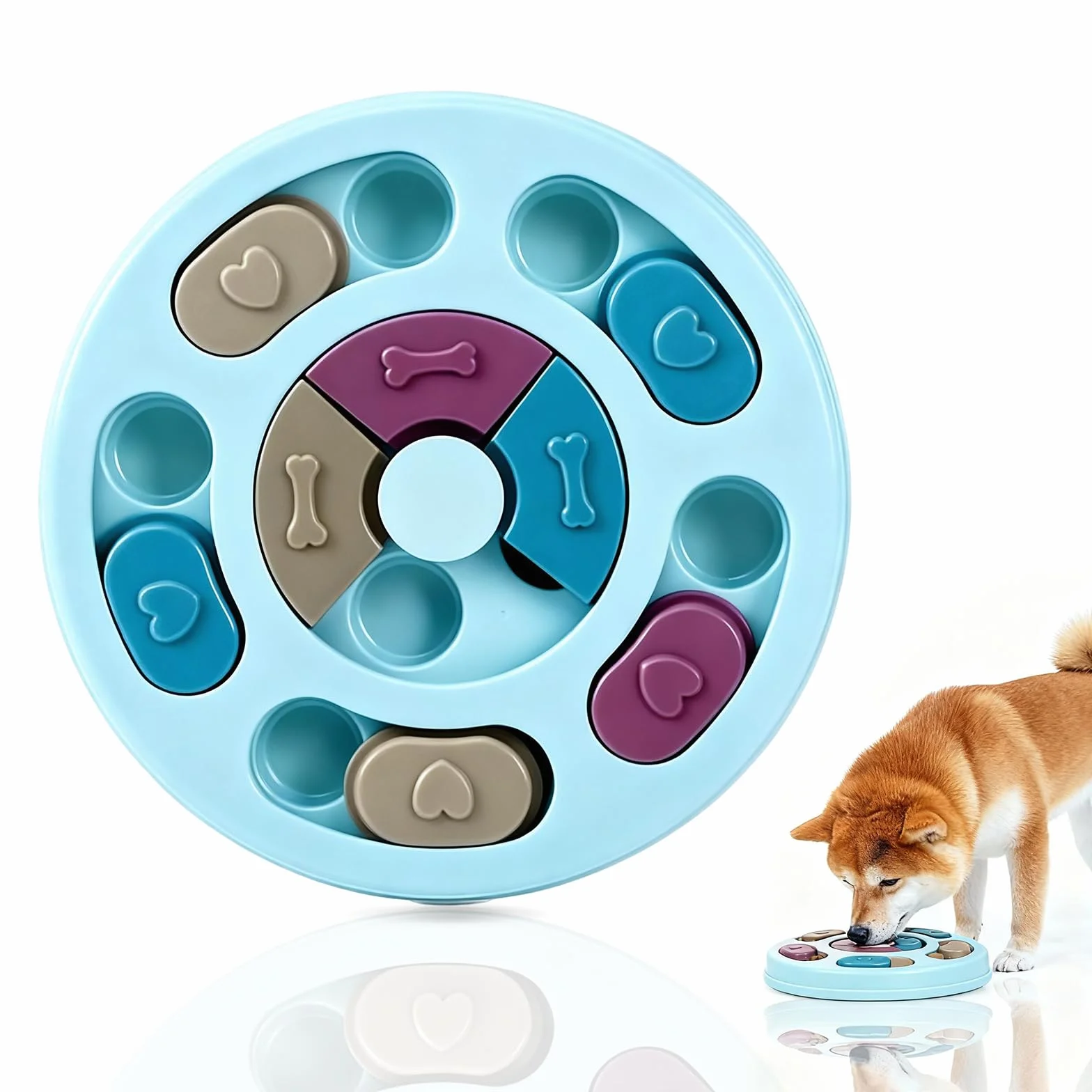 Gioco Interattivo per Cani,Giochi Educativi per Cani,Giochi Interattivi per Canis,Treat Dispenser Giocattolo Interattivo per l'allenamento del QI e I'arricchimento Mentale, Per Premi,Addestram