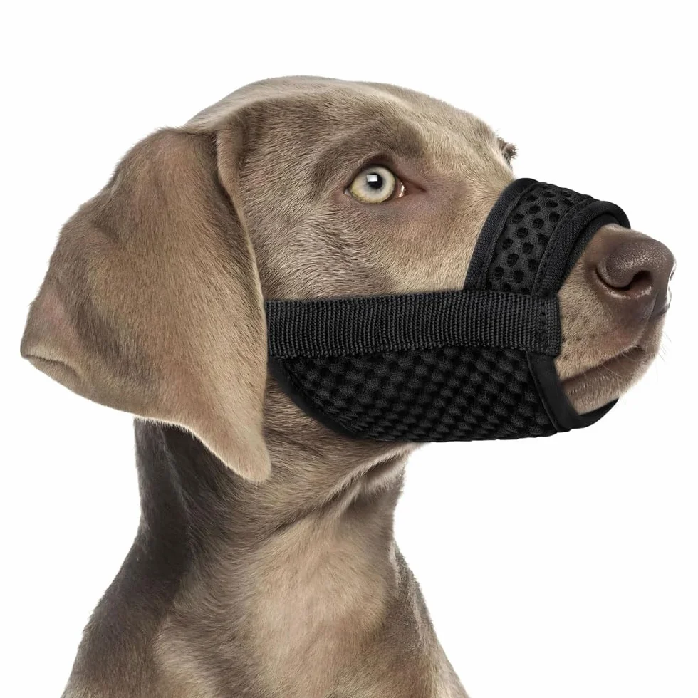 Museruola per cani,in nylon,Museruola Traspirante Cani Regolabile con Cinghie in Velcro, Copertura per Cani di Piccola Media Grande Taglia
