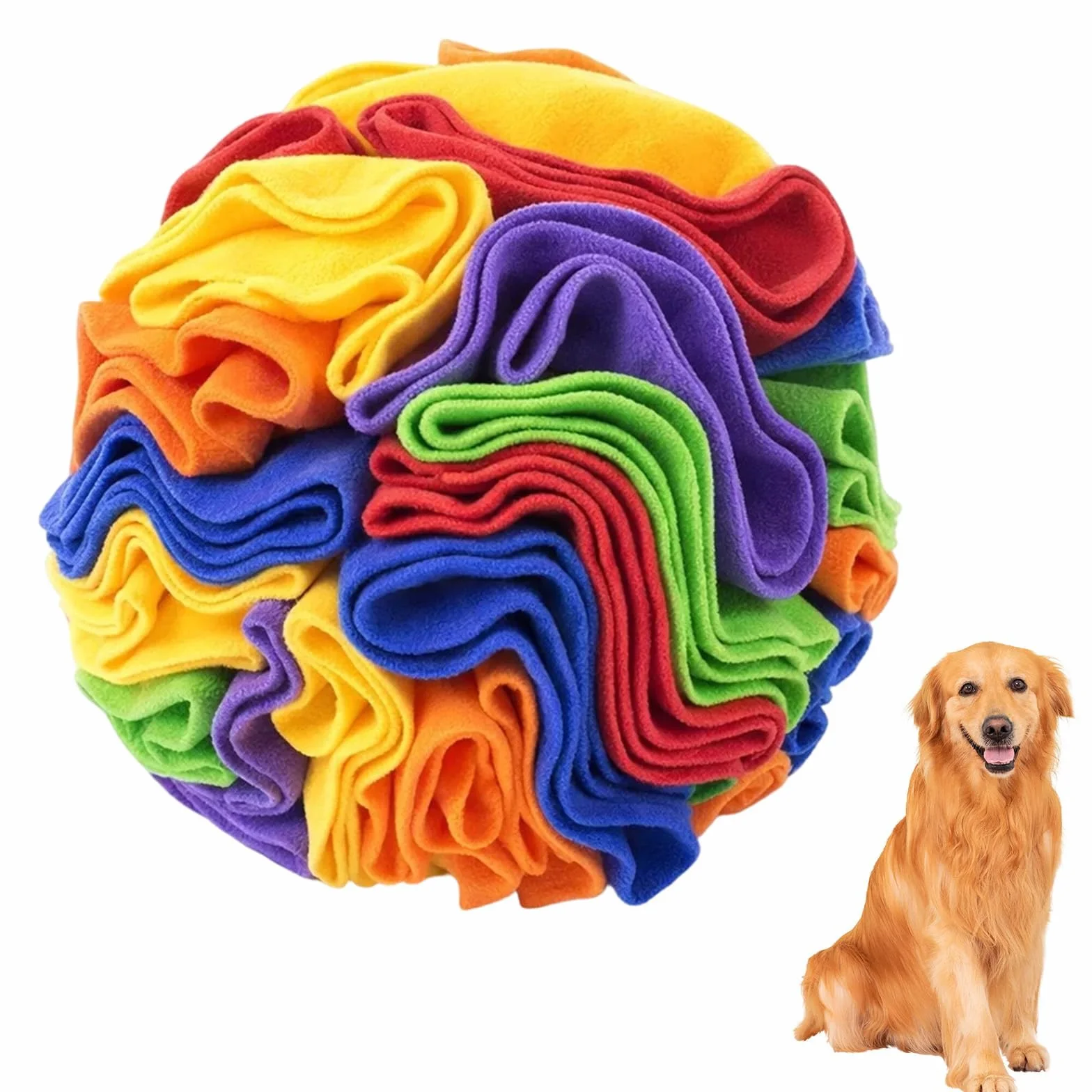 Palla da fiuto per cani, giocattolo intelligenza, 10 cm, palla di peluche rotonda per animali domestici, promuovere l'attività mentale attraverso la stimolazione dell'olfatto