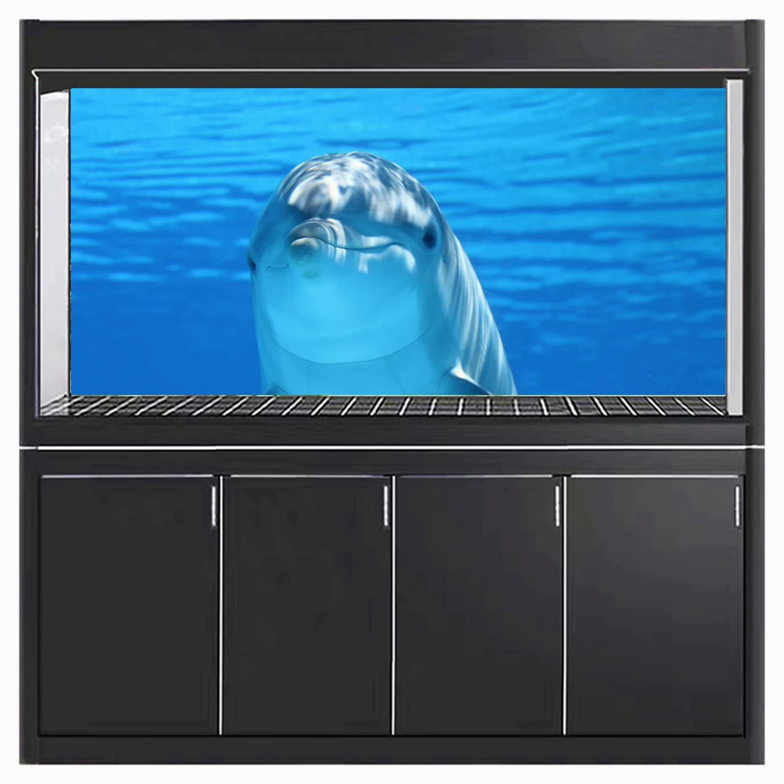 NIMOSA Adesivo sfondo acquario, adesivo per acquario, sfondo acquario, delfini oceanici in PVC, sfondo acquario, poster subacqueo, decorazione murale, 122 x 76 cm