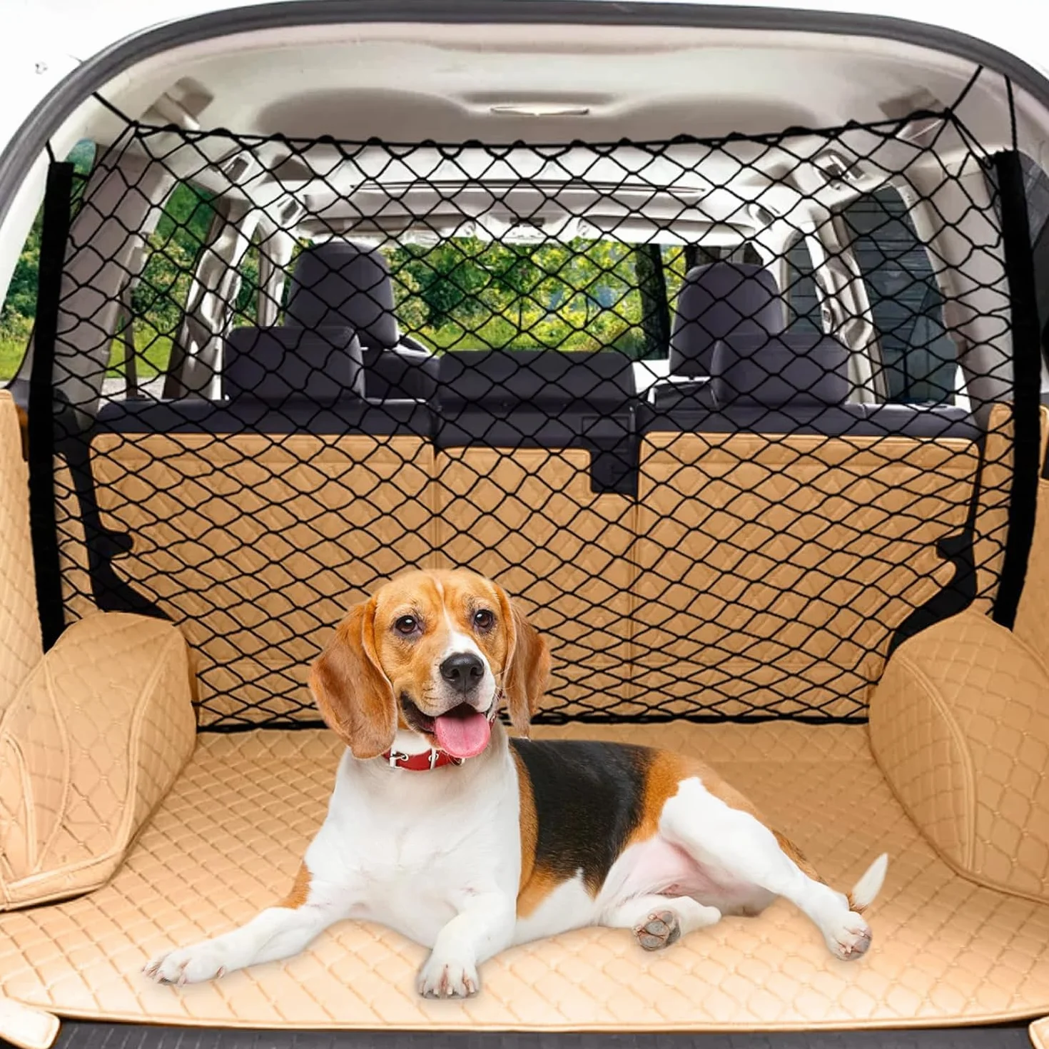 Barriera Rete Auto per Cane per Fiat Panda 3 (III) 312/319 I 2012-2022, Rete Macchina per Cani Bagagliaio Cane Auto Separatore Rete Auto per Animali