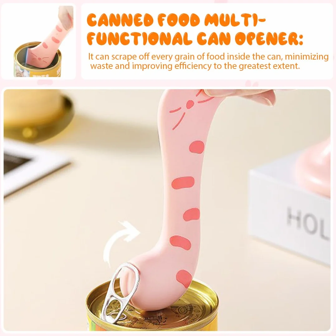 4 Pezzi Cucchiaio Per Cibo Per Gatti 2 Cucchiai Per Mangime Per Gatti + 2 Apriscatole Cucchiai Per Gatti Dispenser Multifunzione Per Snack Liquidi Cucchiai Per Cibo Umido e Purea (4 Colori)