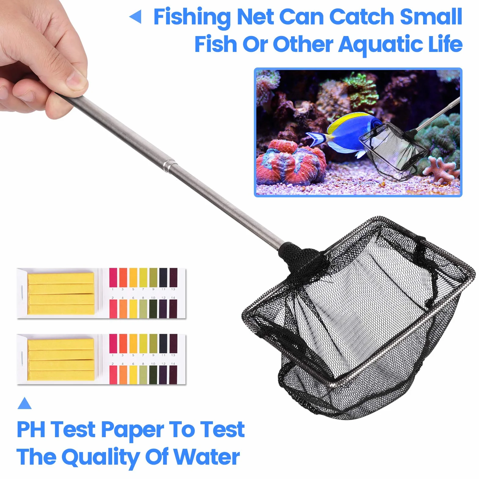 Ulikey Strumenti per Acquario, 7 in 1 Acciaio Inossidabile Acquario Dtrumento, Acquario Dtrumento di Pulizia, Pinzette Scissor Spatola Attrezzo del Acquari E Pesci Starter Kit
