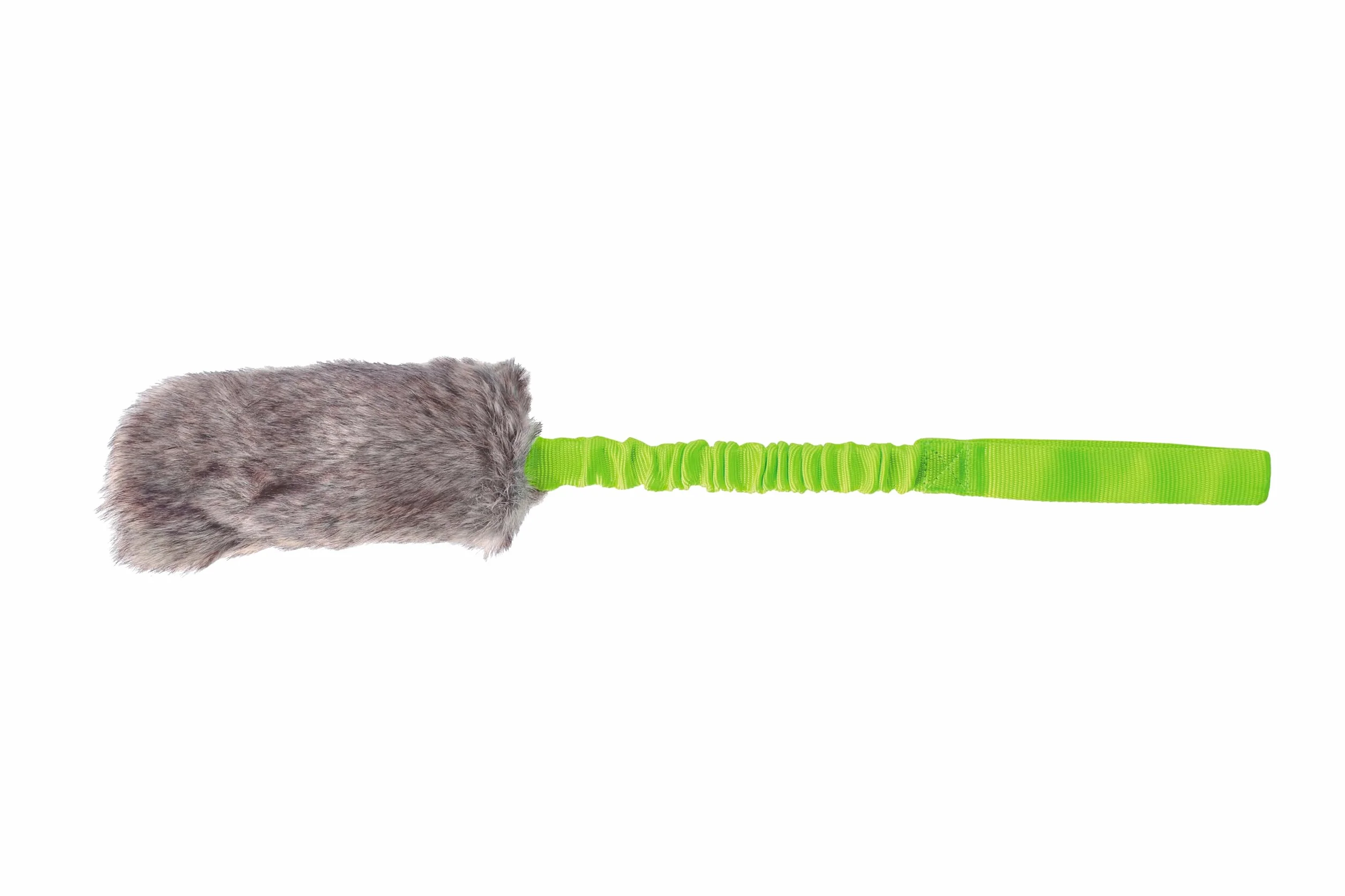 Dingo Giocattolo per Cane in Pelliccia Sintetica, Esca Squeaker 55 cm con Manico Elastico per Agilità, Addestramento, Riporto, Caccia e Gioco – Verde (15584-2)