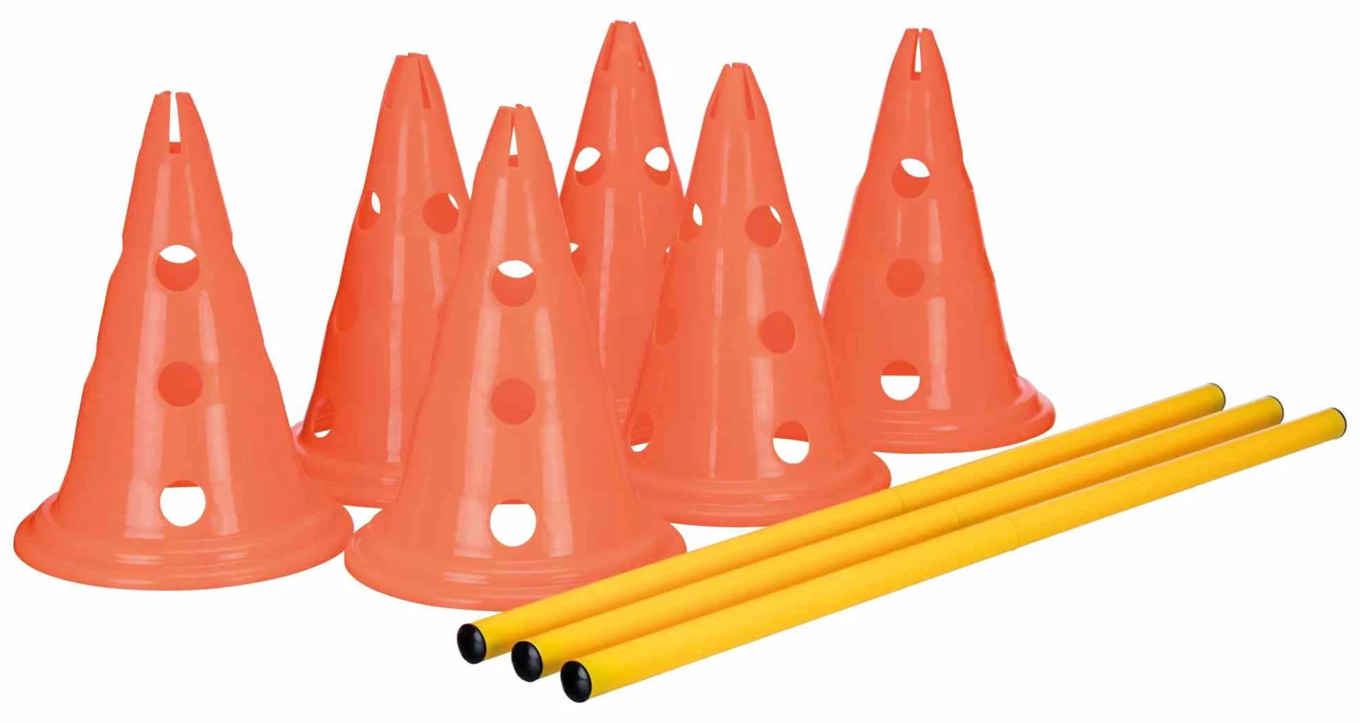 TRIXIE Lot de 3 Activités Obstacle O 23 x 30 cm 78 cm Orange et Jaune pour Chien