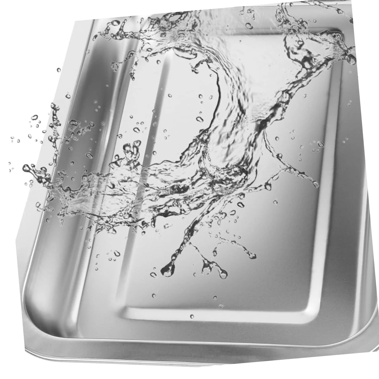 Luxshiny Lettiera per Gatti in Acciaio Inox 304 Aperta, Grande Capacità 2 Pezzi, Toilette per Gattini Resistente senza Perforazioni, per Uso Domestico e Viaggi
