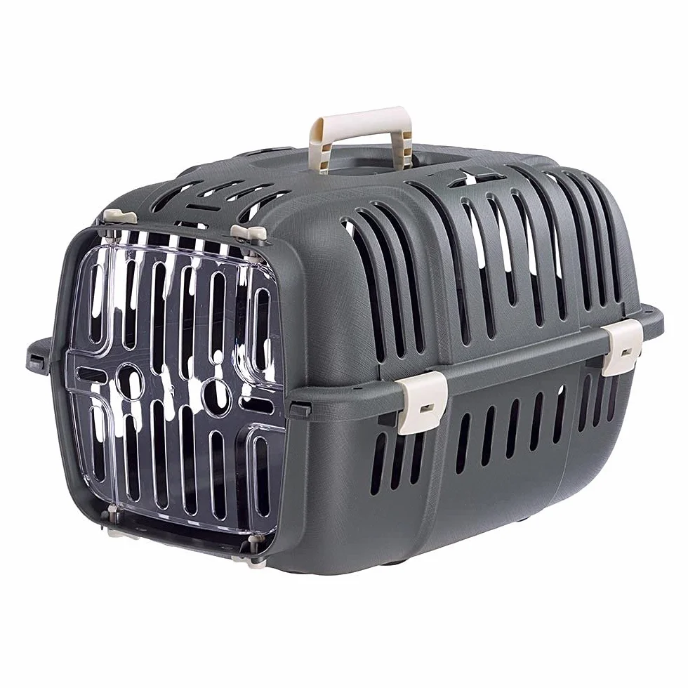 Ferplast Trasportino Rigido per Cani Piccoli e Gatti Jet 10, Porta Trasparente Antiurto, Griglie di aerazione