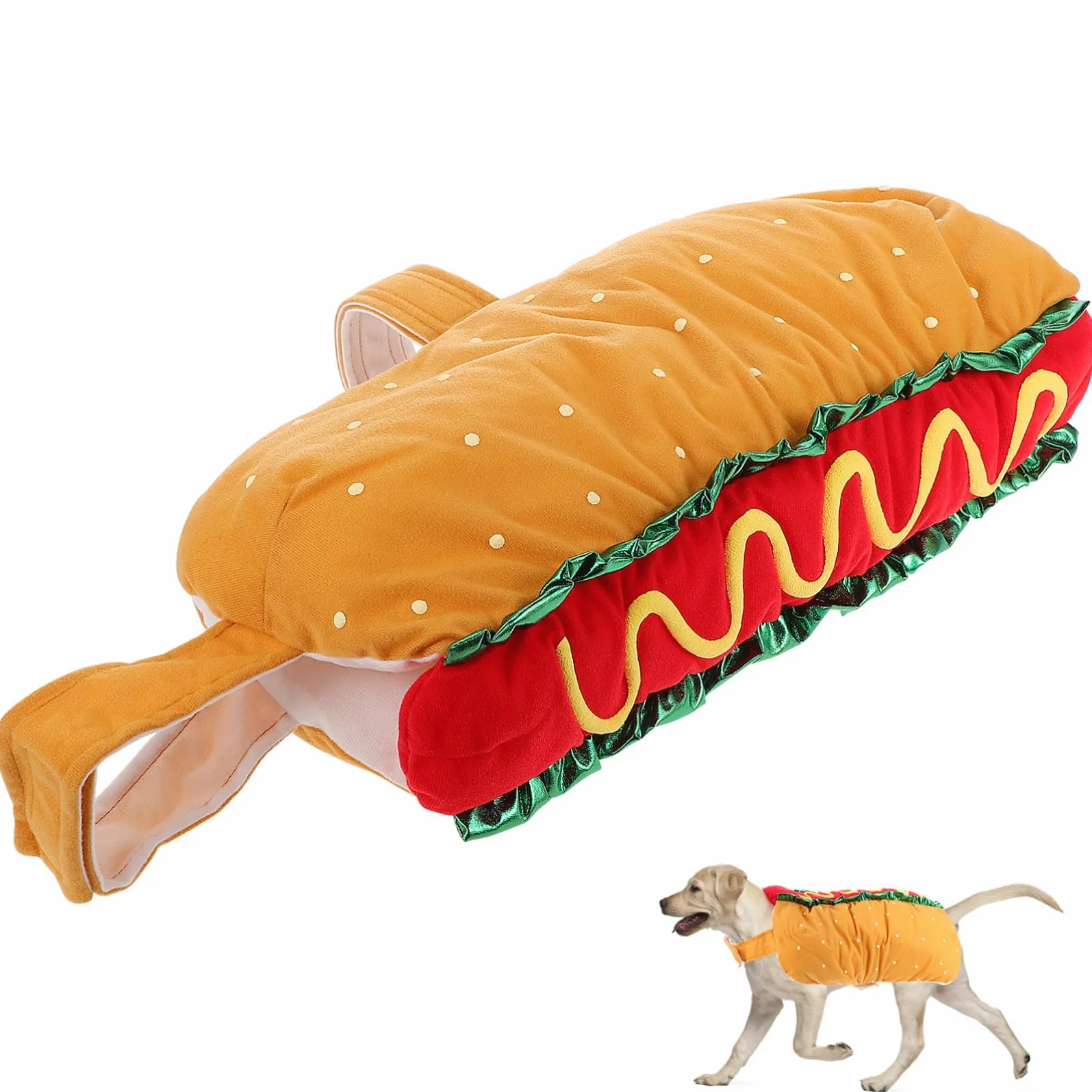VICASKY Costume di Natale per Gatto e Cane Vestito di Carnevale in Poliestere a Tema Hot Dog Festivo