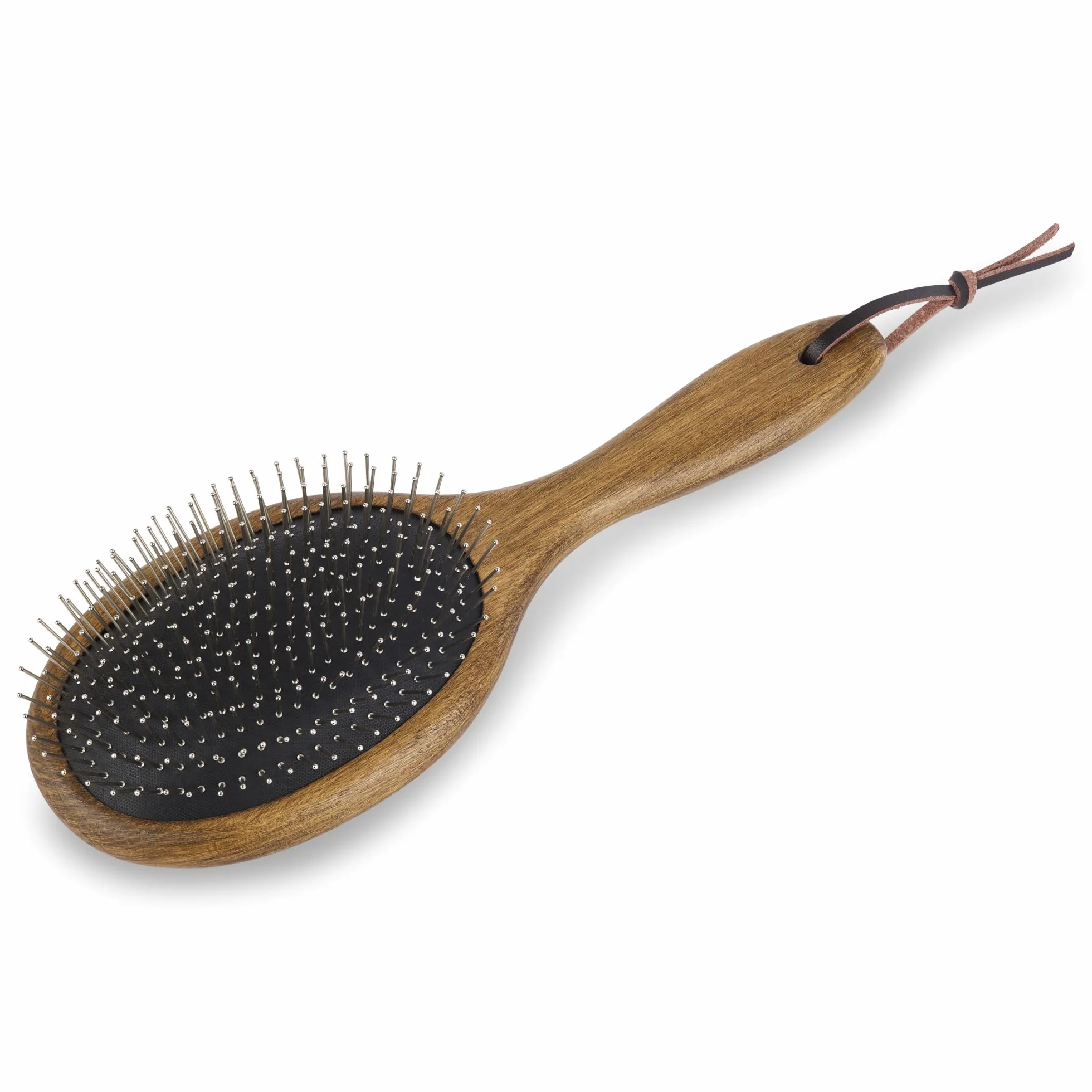 Spazzola criniera e coda – spazzola cavallo in legno con denti in metallo | Districa, liscia e cura criniera e coda | Strumento ergonomico per toelettatura quotidiana