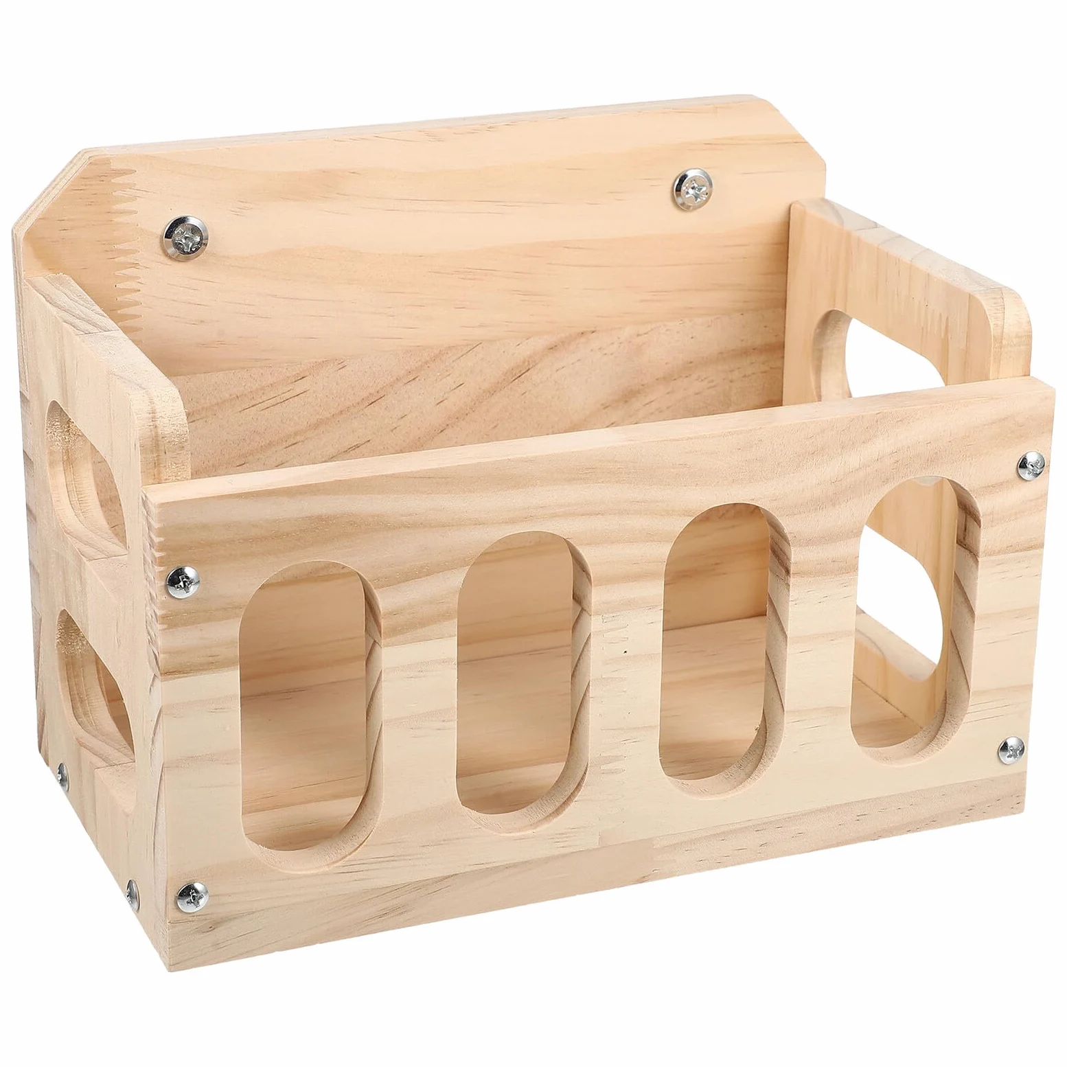 Mangiatoia Forata per Conigli Fissaggio Anti-spreco in Legno | Color Khaki, per Gabbia di Animali, Installazione Semplice, Struttura Sicura, Adatta a Coniglio Domestico
