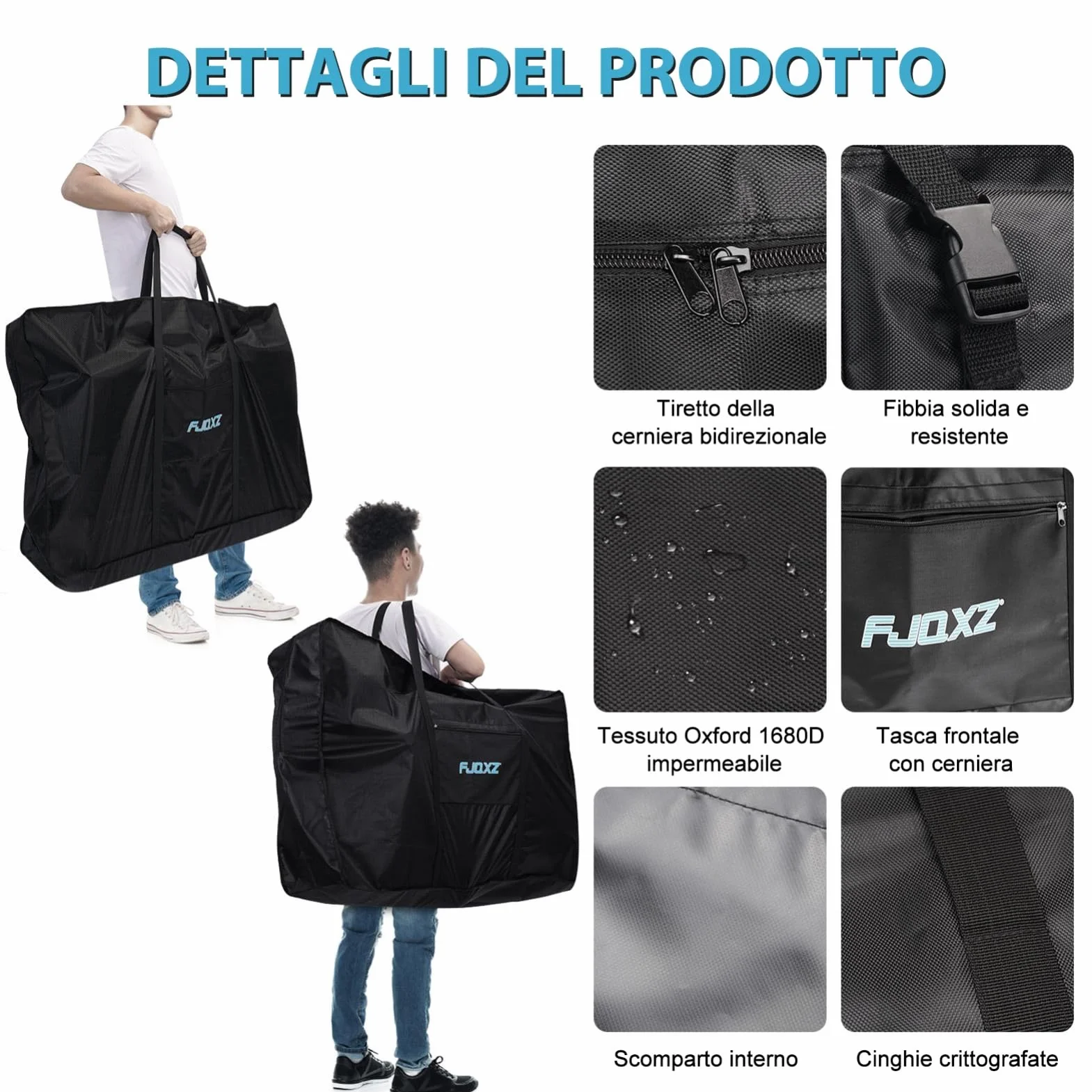Borsa per Bicicletta 26 Pollici Impermeabile Borsa Portabici 1680D Oxford Sacchetto Di Trasporto della Bici Pieghevole per Trasporto/Viaggi Aerei/Ciclismo MTB/Ciclismo Viaggio