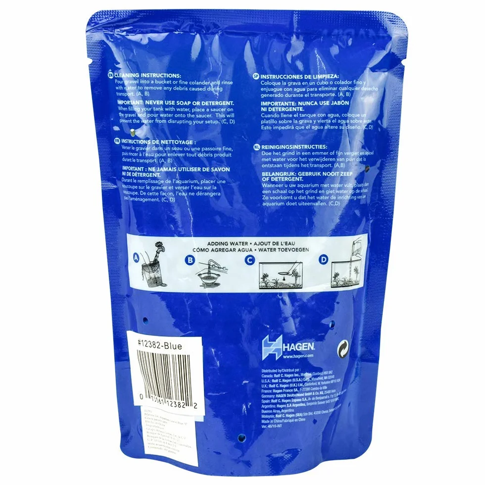 Marina - Ghiaia Decorativa per Acquario, 450 ml, Blu