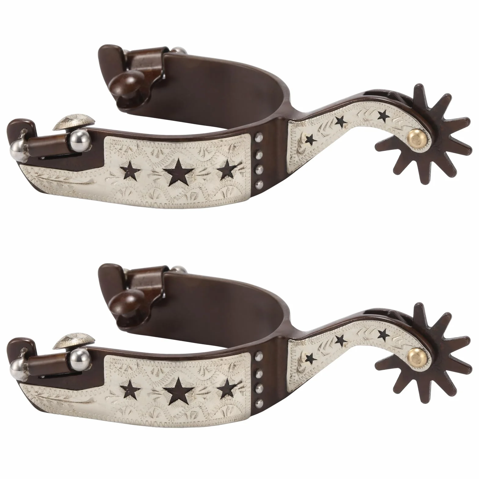 Speroni da Equitazione, 2 Pezzi Speroni Western da Cowboy Speroni da Cavallo in Acciaio Inossidabile Vintage con Ingranaggio Rotante per Cavalli, Pony, speroni da Equitazione antiruggine